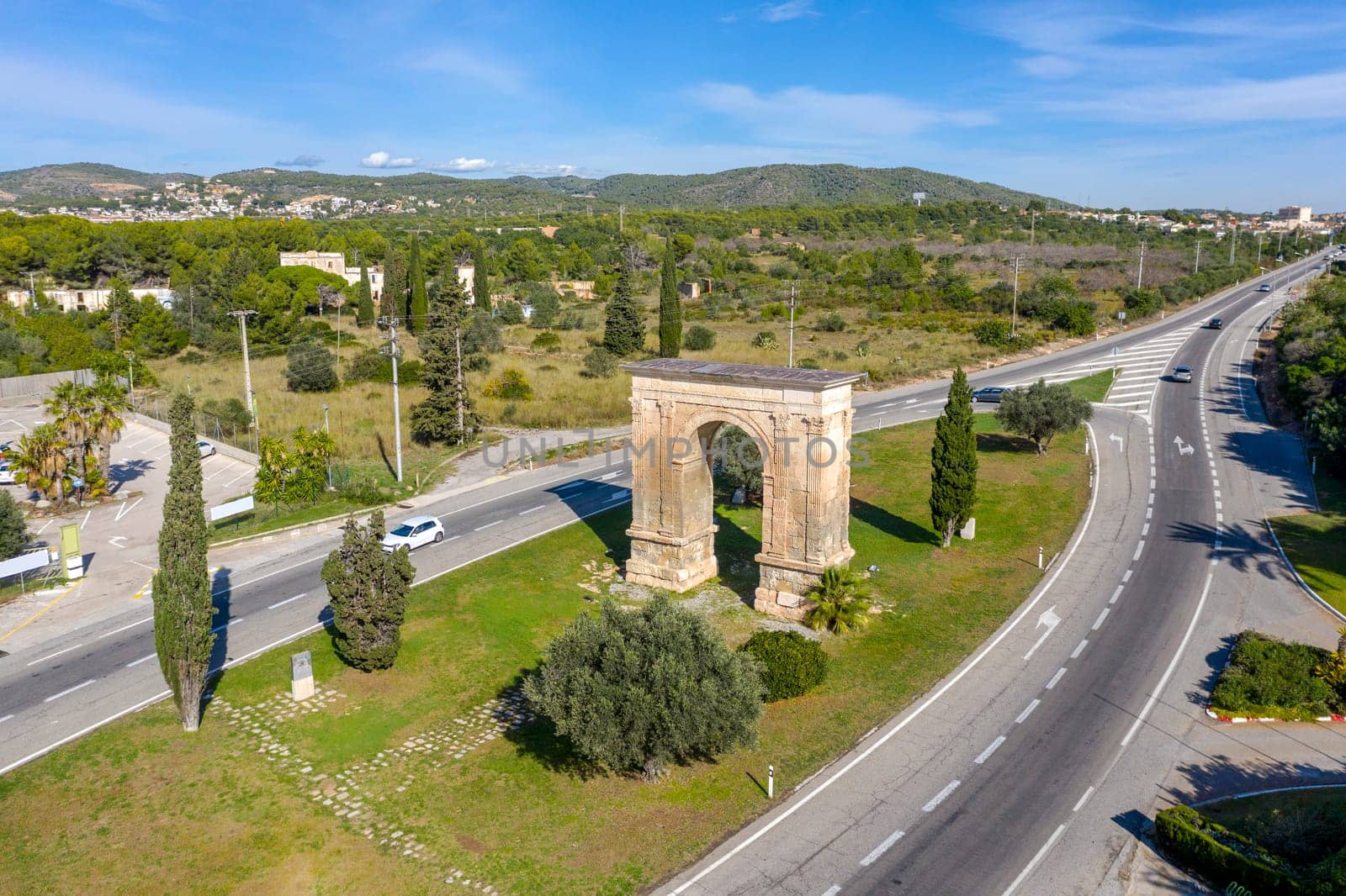 Ancient roman triumphal arch in Bara province of Tarragona Spain