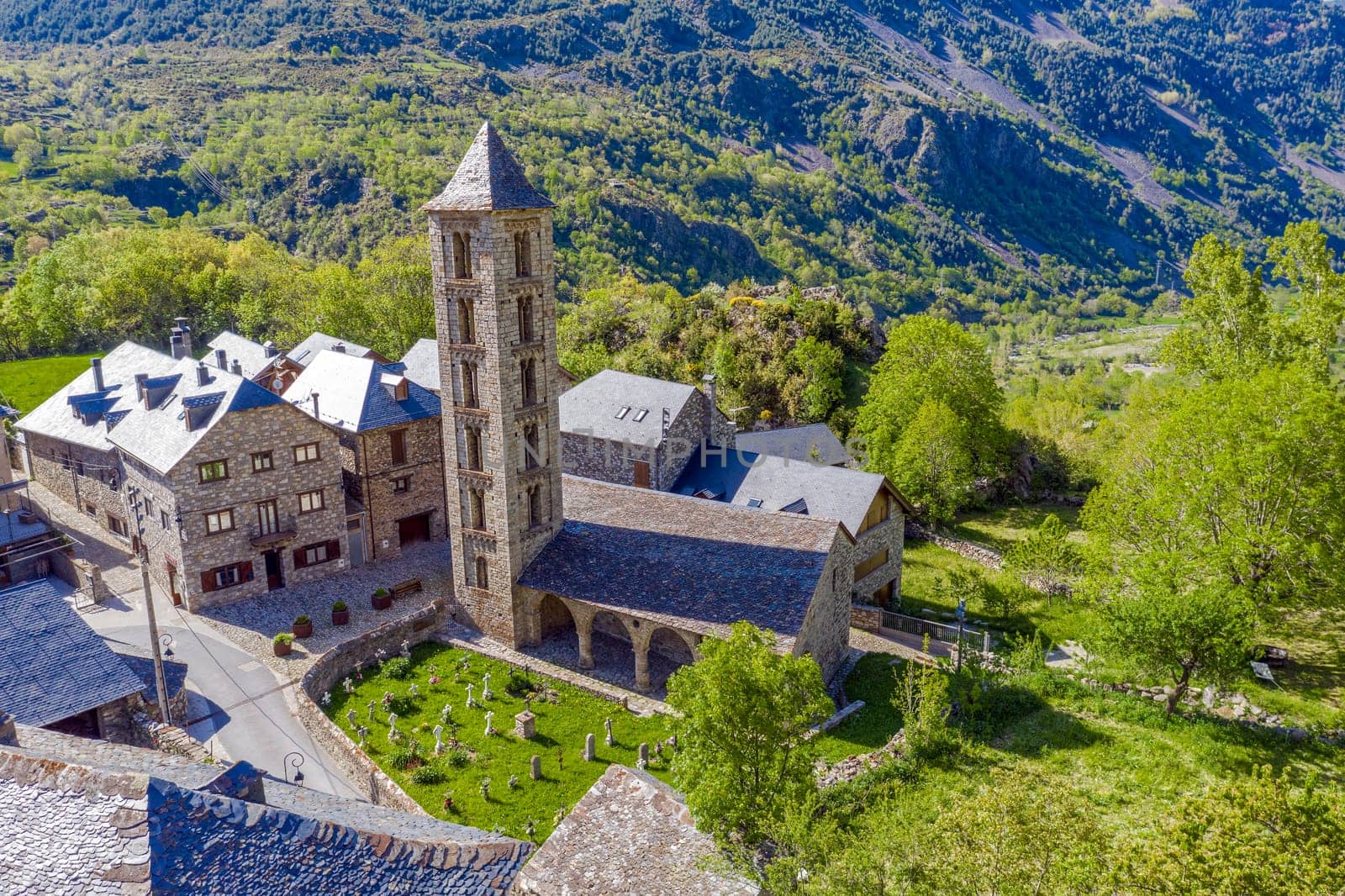 Roman Church of Santa Eulalia in Erill la Vall in the Boi Valley (Catalonia - Spain). This is one of the nine churches which belongs to the UNESCO World Heritage Site.
