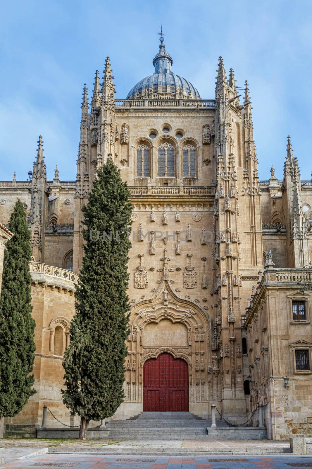 New Cathedral dome in the old city of Salamanca, a UNESCO world heritage site. Spain