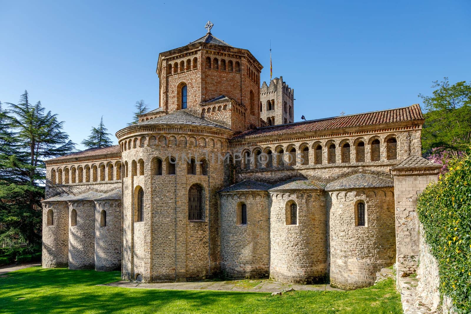 Santa Maria de Ripoll monastery Catalonia Spain. Founded in 879 is considered the cradle of the catalan nation.