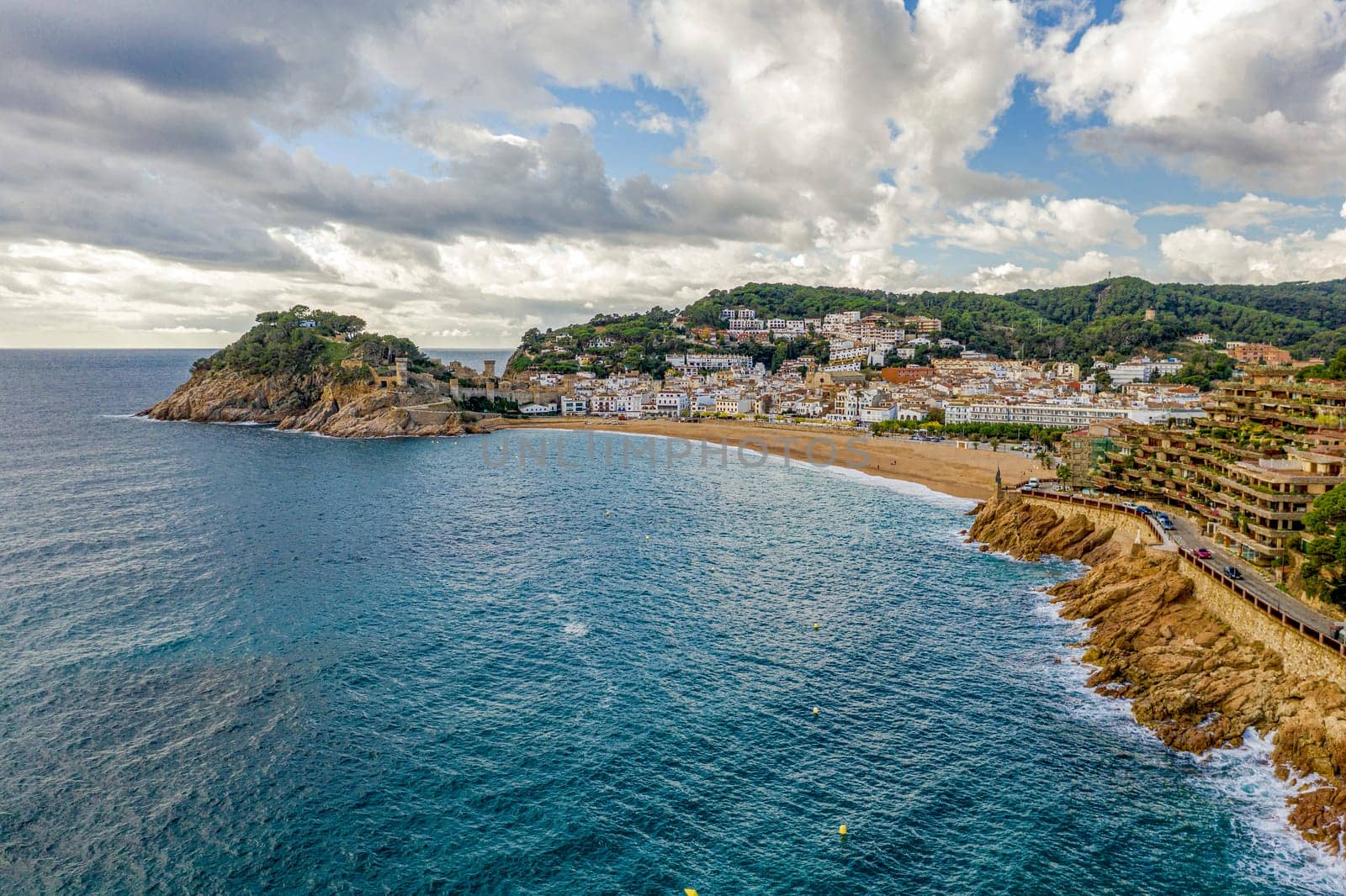 the popular Village of Tossa de Mar at Costa Brava,Catalonia,mediterranean Sea,Spain