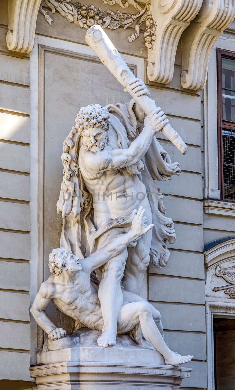 Statue of Hercules and Busiris at the gate of the Michaelertrakt, wing of the Imperial palace