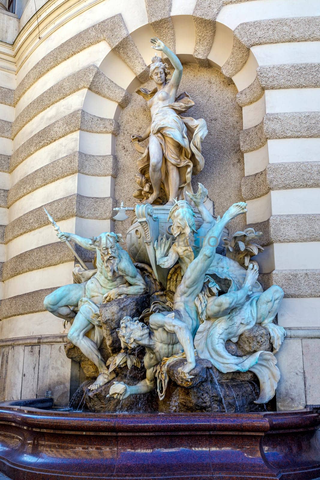 fountain the Power of the Sea near the Hofburg Palace in Vienna Austria
