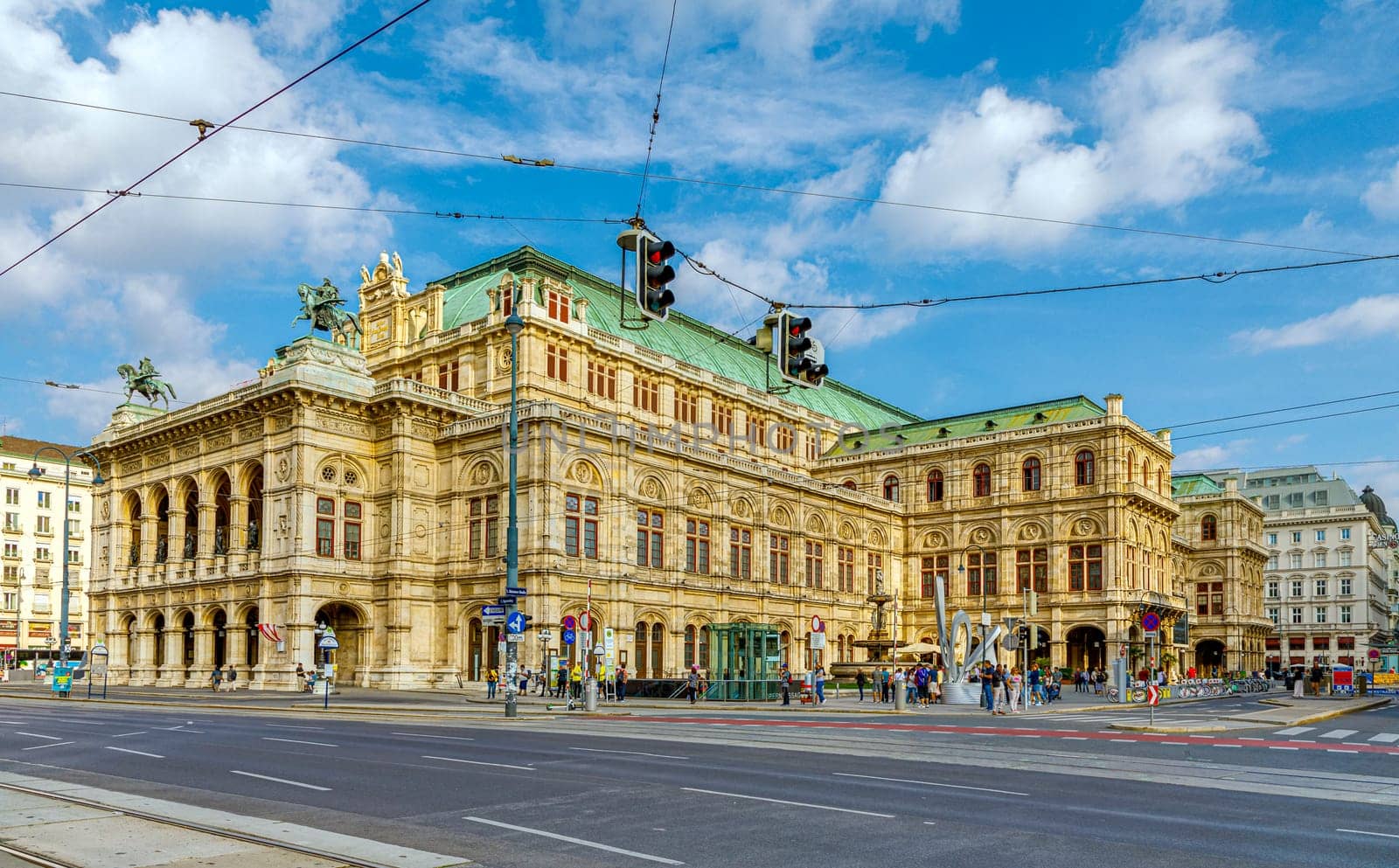 Vienna, Austria - September 16, 2019: The Vienna State Opera is located on the Ring Strasse near the Kärntner Strasse and one of the most popular travel destinations of Vienna visitors.