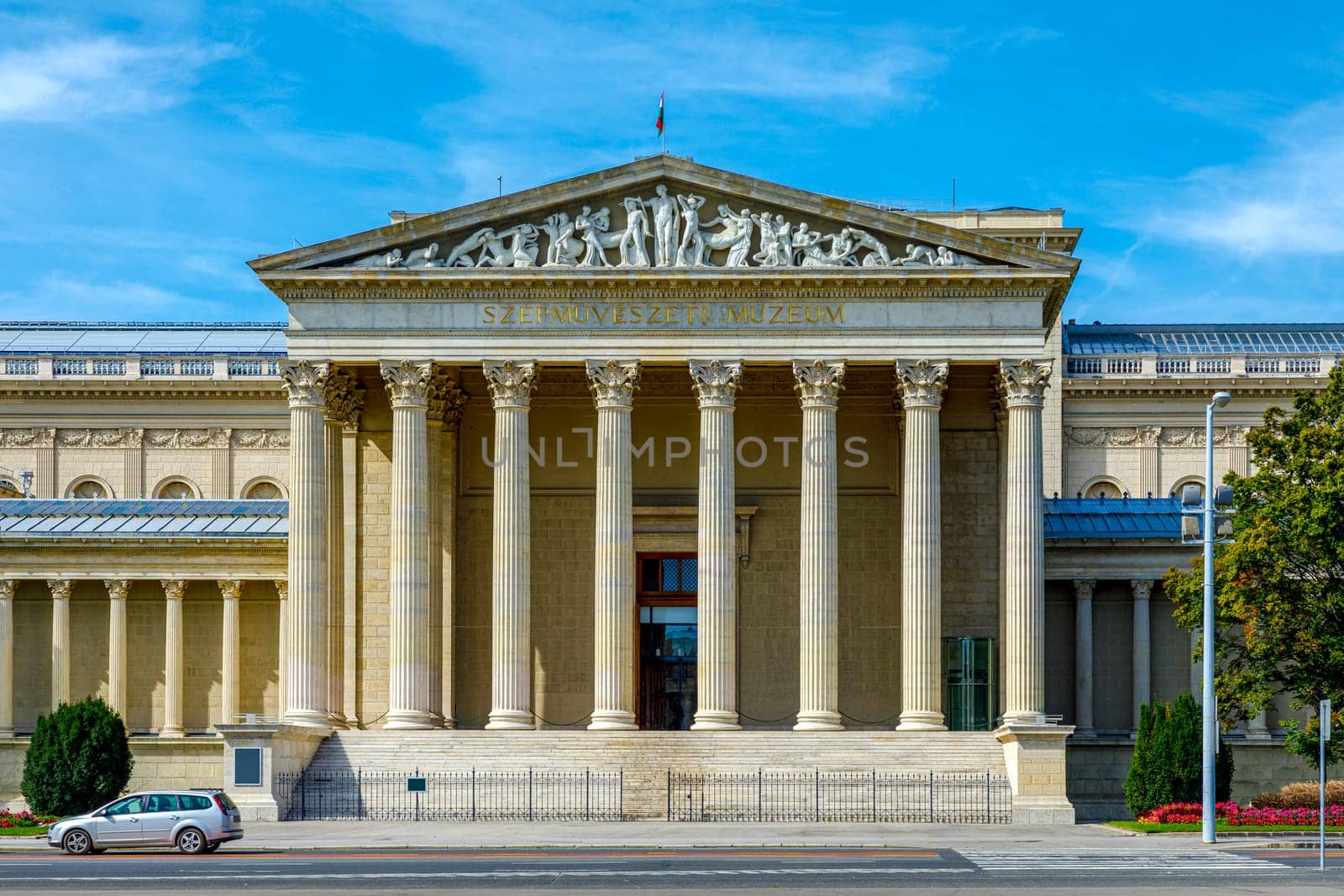 The facade of the Museum of Fine Arts palace, Budapest, Hungary.