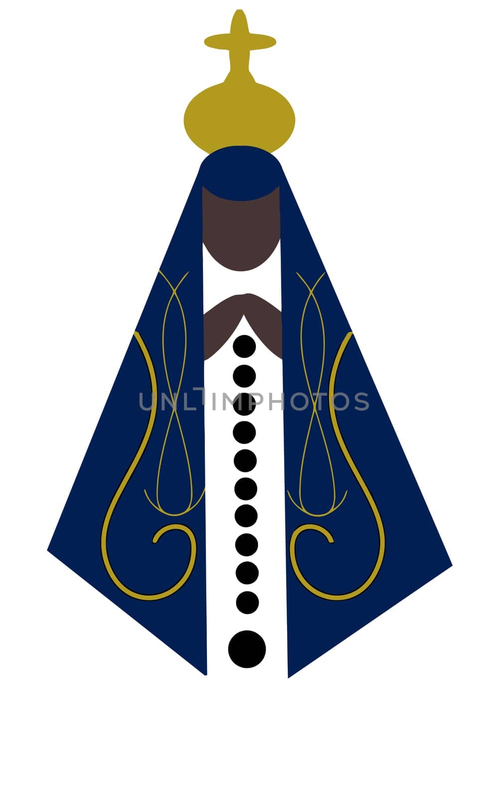 holy lady saint aparecida catholic brazilian sacred belief illustration