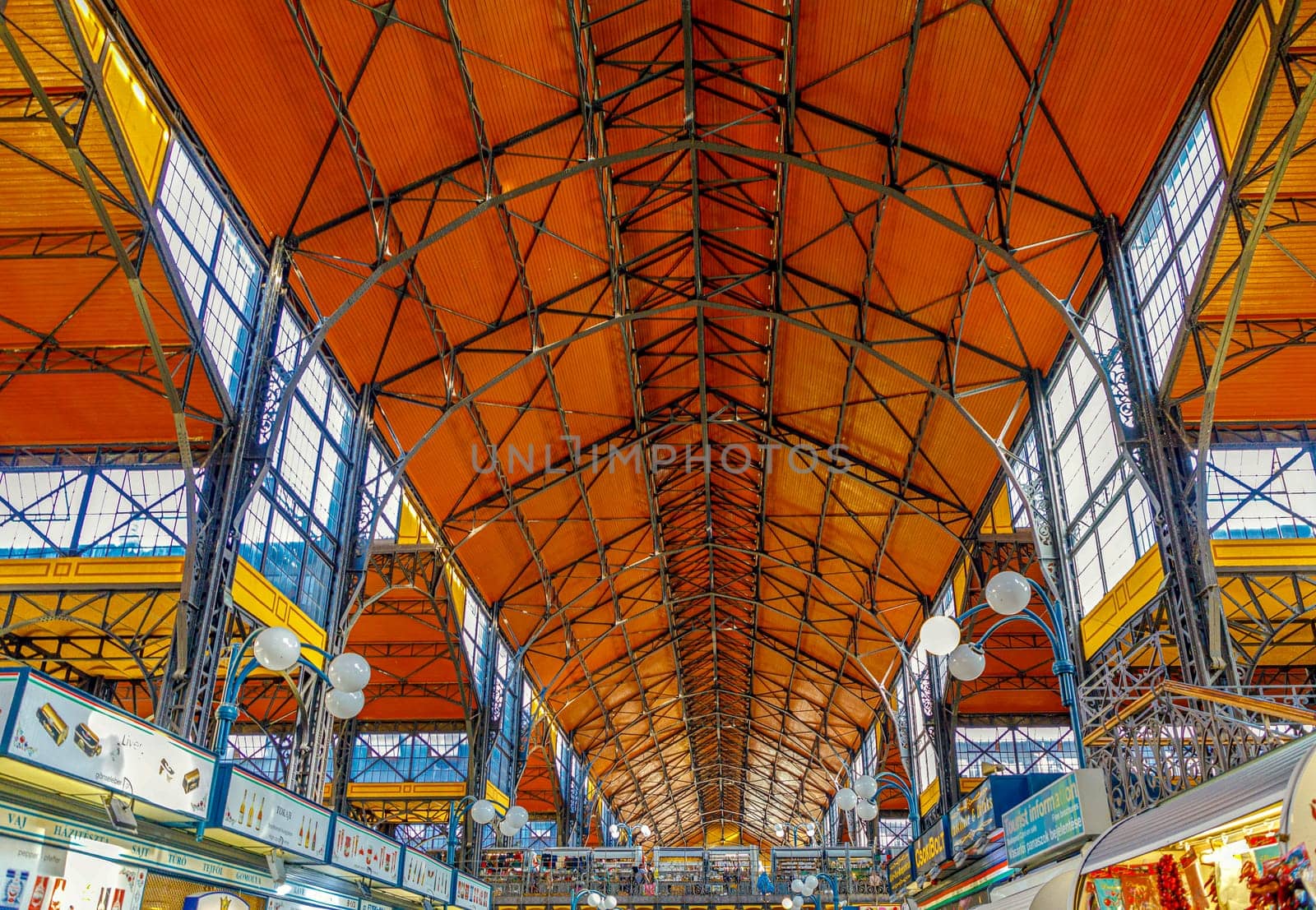Budapest, Hungary - November 15, 2019: Great Market Hall or Central Market Hall in Budapest, Hungary