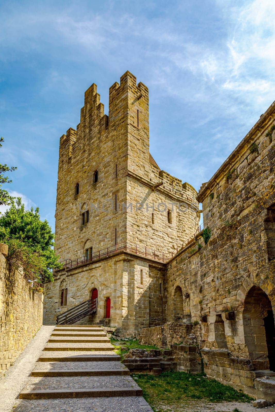 The walled medieval fortress Cite de Carcassonne, Languedoc, France, is on UNESCO World Heritage Sites list
