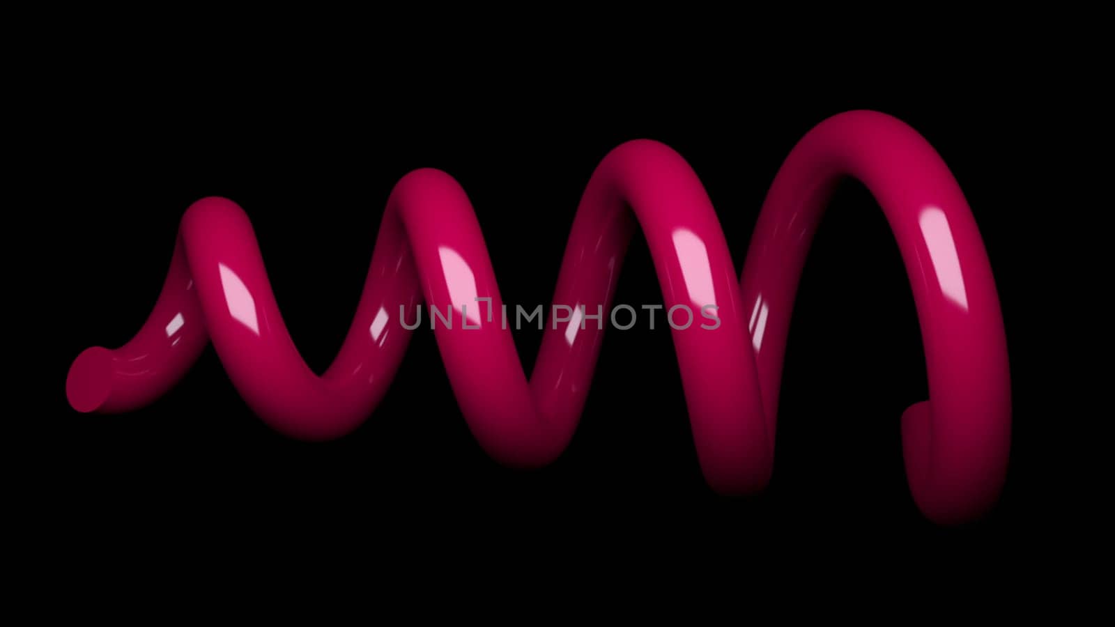 Simple 3d spiral shape is in space, 3d rendering computer generated background