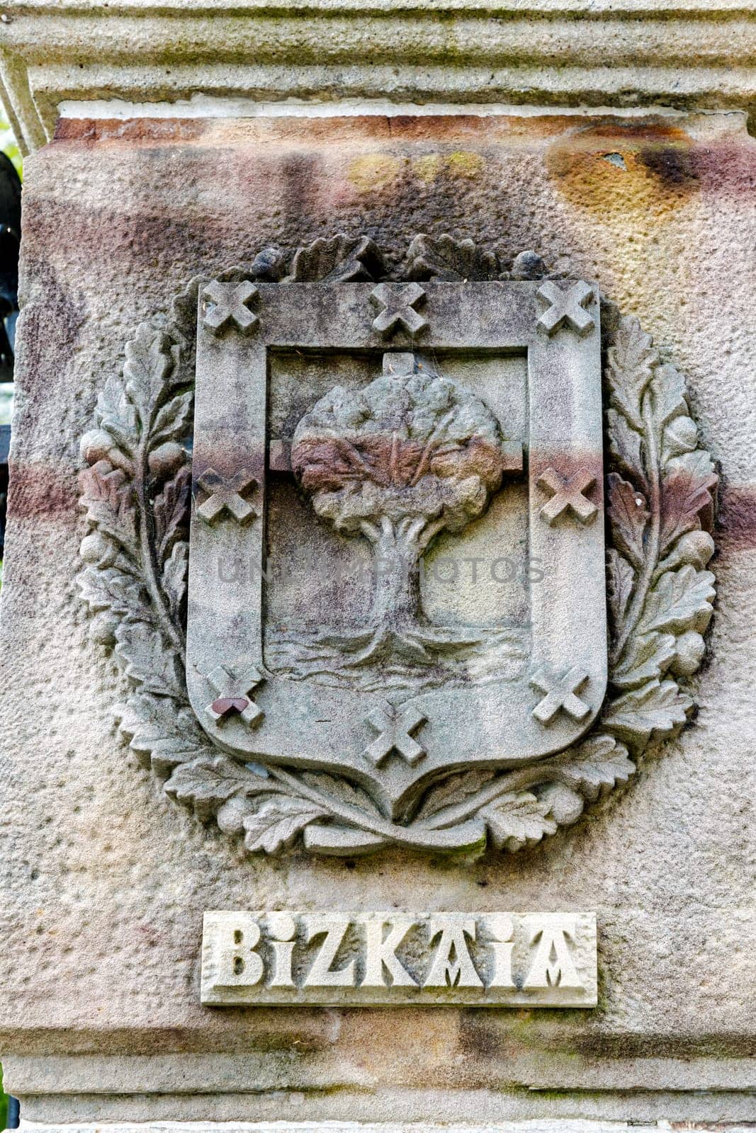 Guernica, Spain - April 09, 2018: Inside the Assembly House of Gernika, a historic town in the province of Biscay (Bizkaya), Basque Country, Spain. The oak tree is the symbol of Basque freedom.
