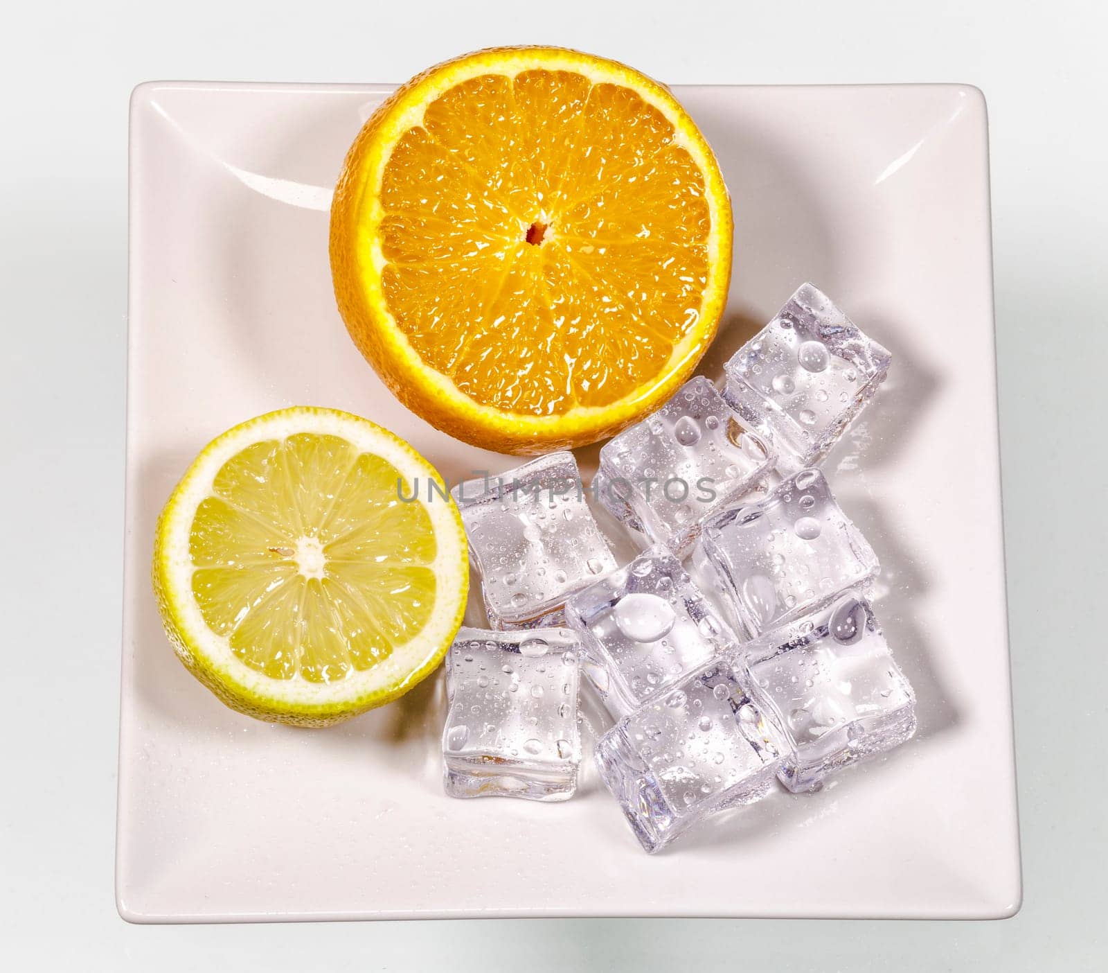 ice cubes with orange and limes, drinks supplement