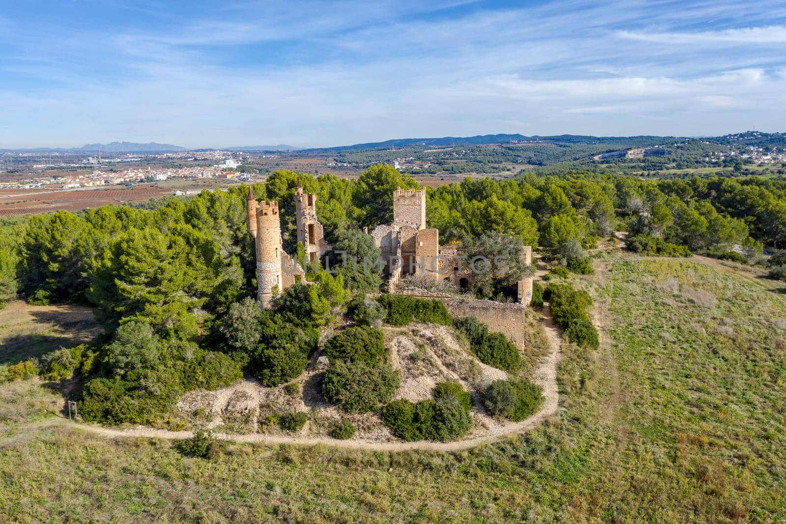 Muga Castle in Lower Penedes, in the municipality of Bellvei. Catalonia Spain