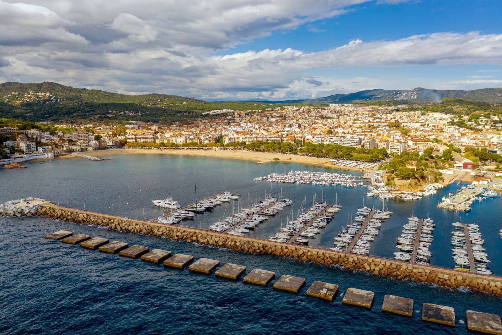 View to San Feliu de Guixols at Costa Brava,Catalonia,Spain