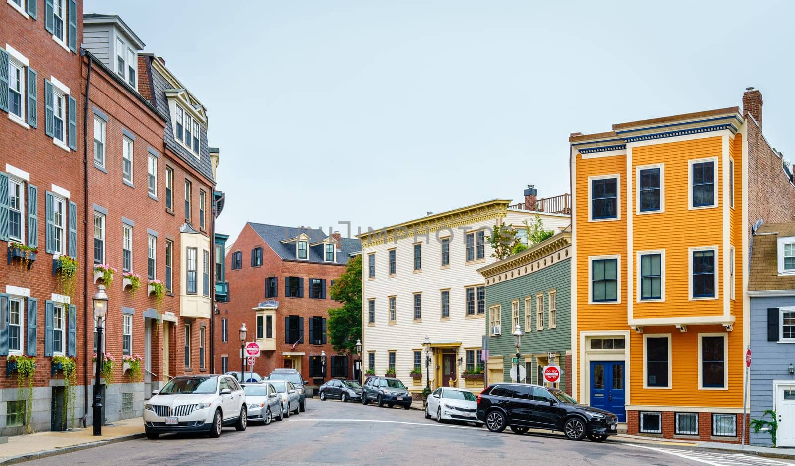 Boston, MA, September 28, 2020: Charlestown - a historic neighborhood of Boston, a part of the Freedom Trail