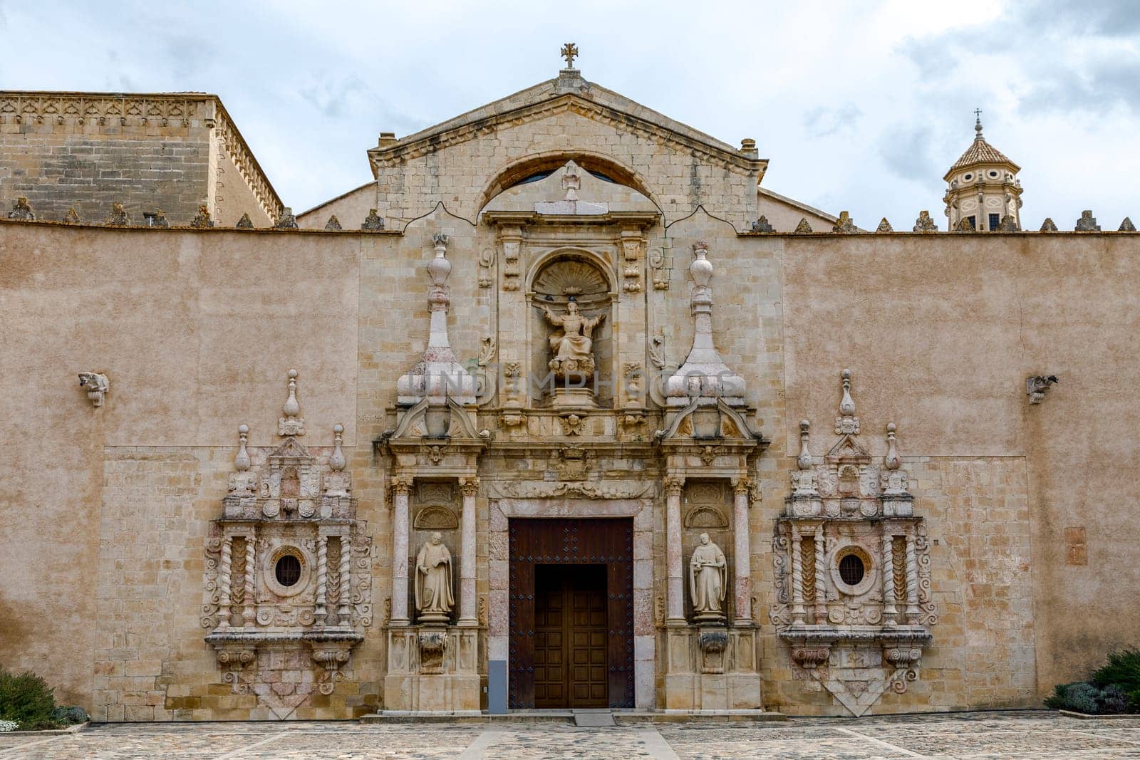 Monastery of Santa Maria de Poblet, Catalonia, Spain, church entrance portal