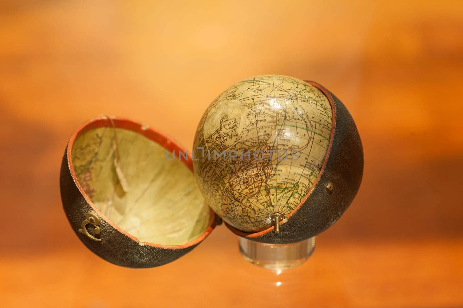 Madrid, Spain - March 6th, 2021: Waist pouch globe. By Cary, 1791. Naval Museum of Madrid, Spain