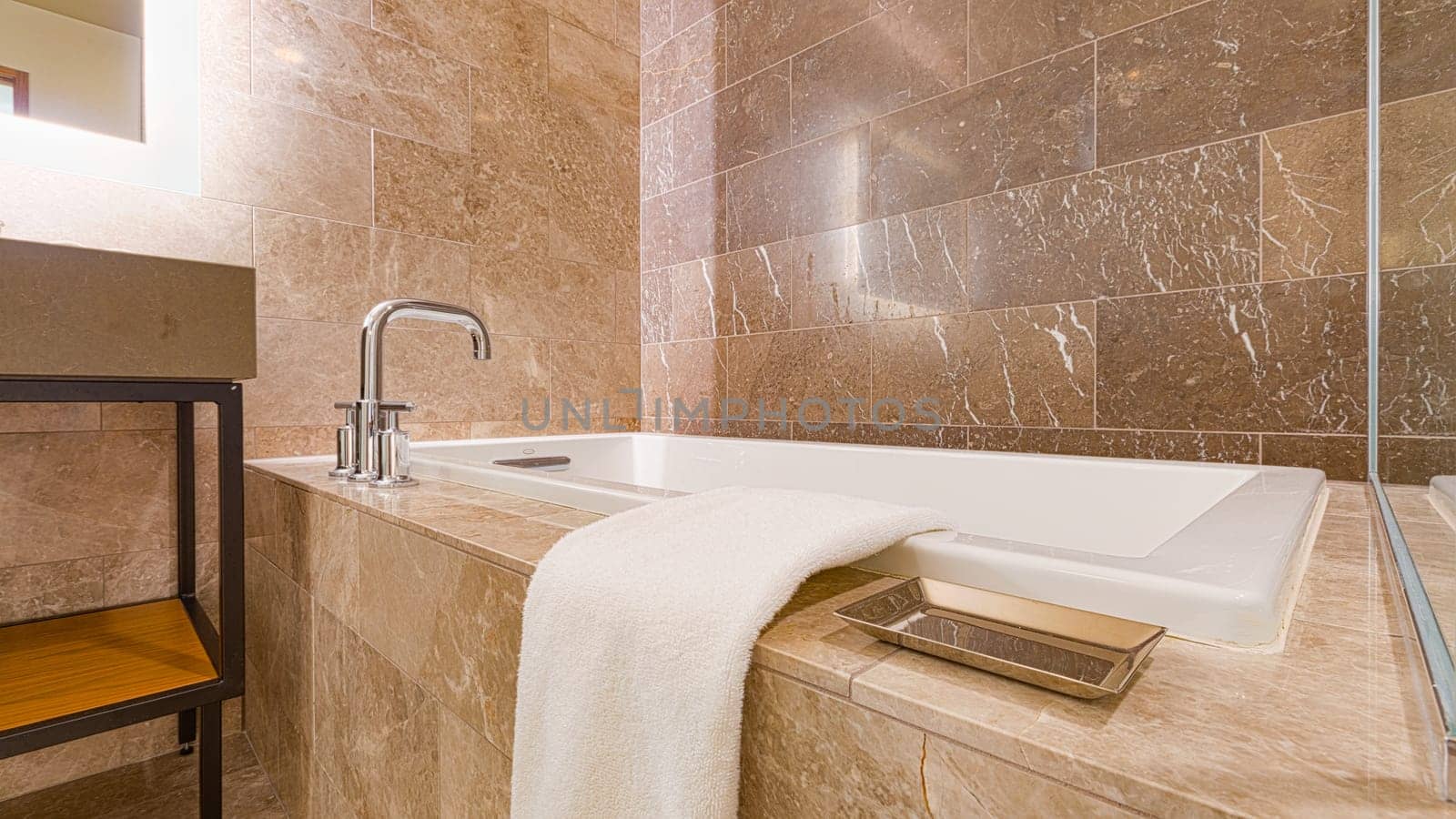 Modern Marble Tiled Bathroom