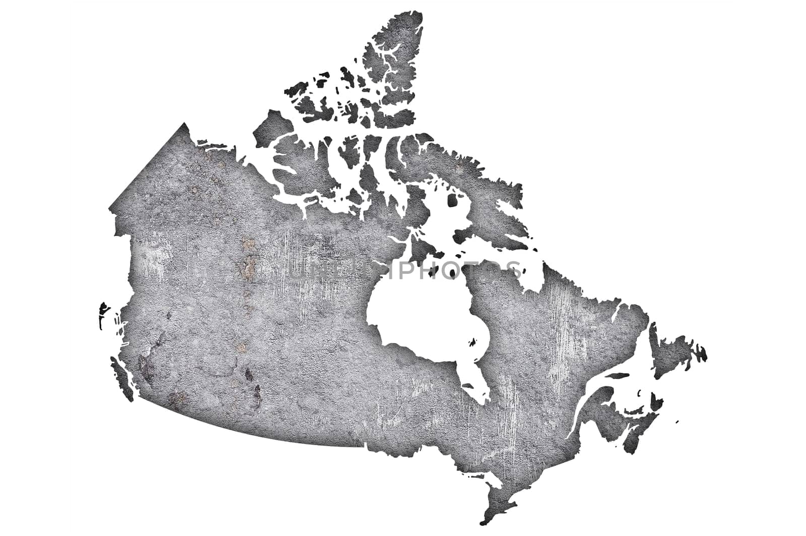Map of Canada on weathered concrete