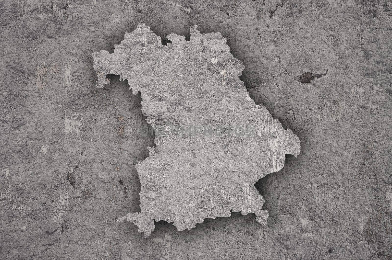 Map of Bavaria on weathered concrete