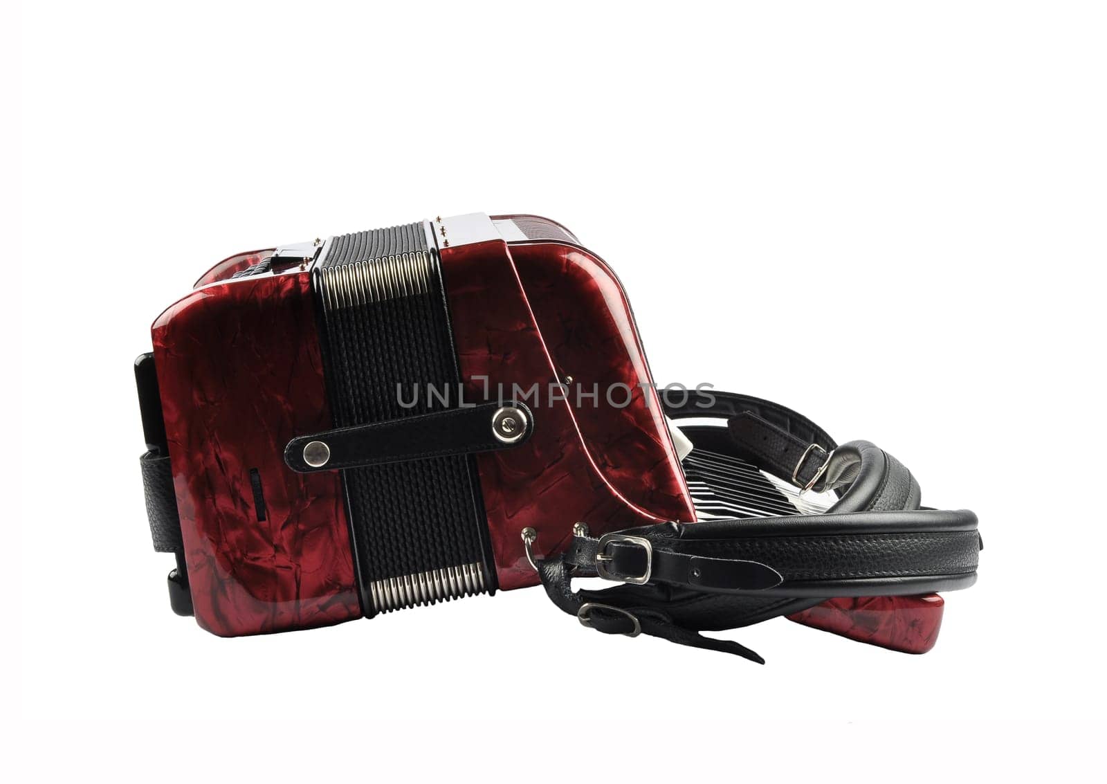 Closed accordion isolated on white background