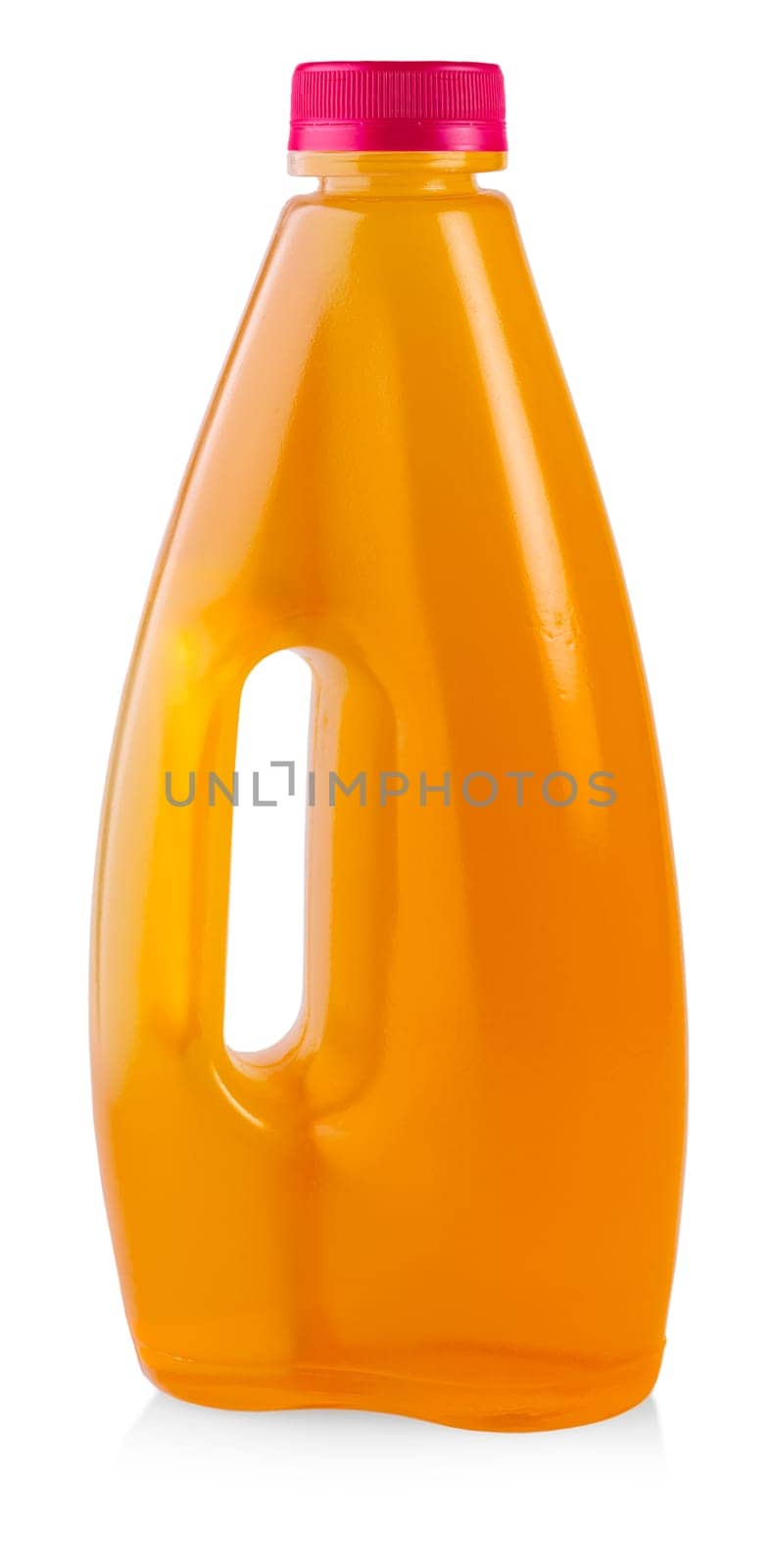 juice in plastic bottle isolated on white background