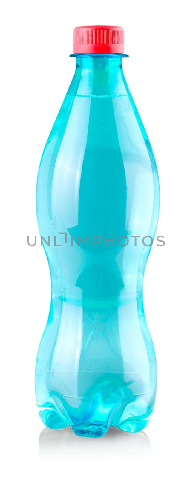The close up water bottles isolated on white background