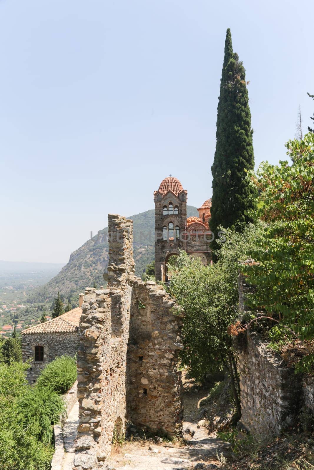 The abandoned medieval city of Mystras, Peloponnese, Greece.
