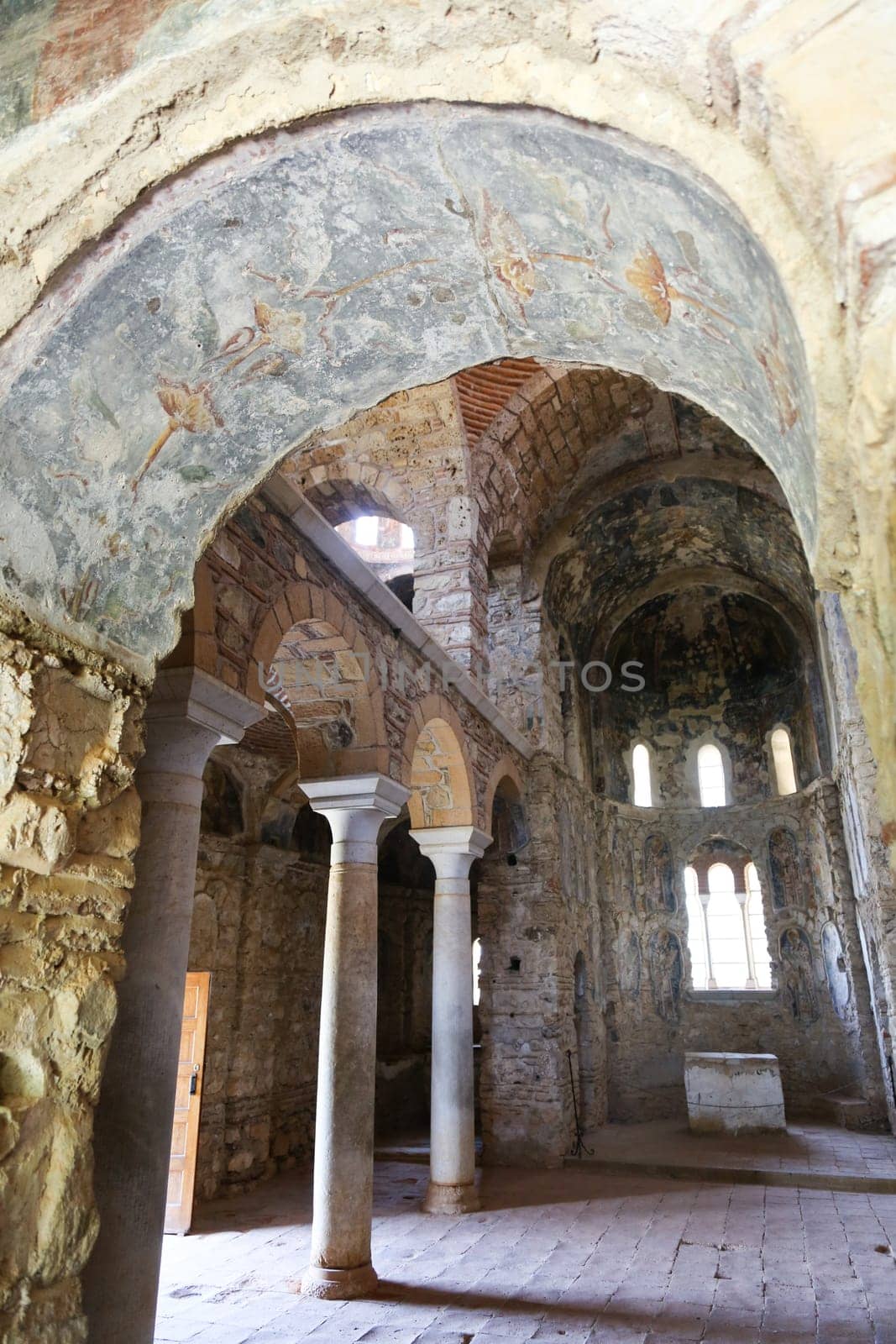 The abandoned medieval city of Mystras, Peloponnese, Greece.