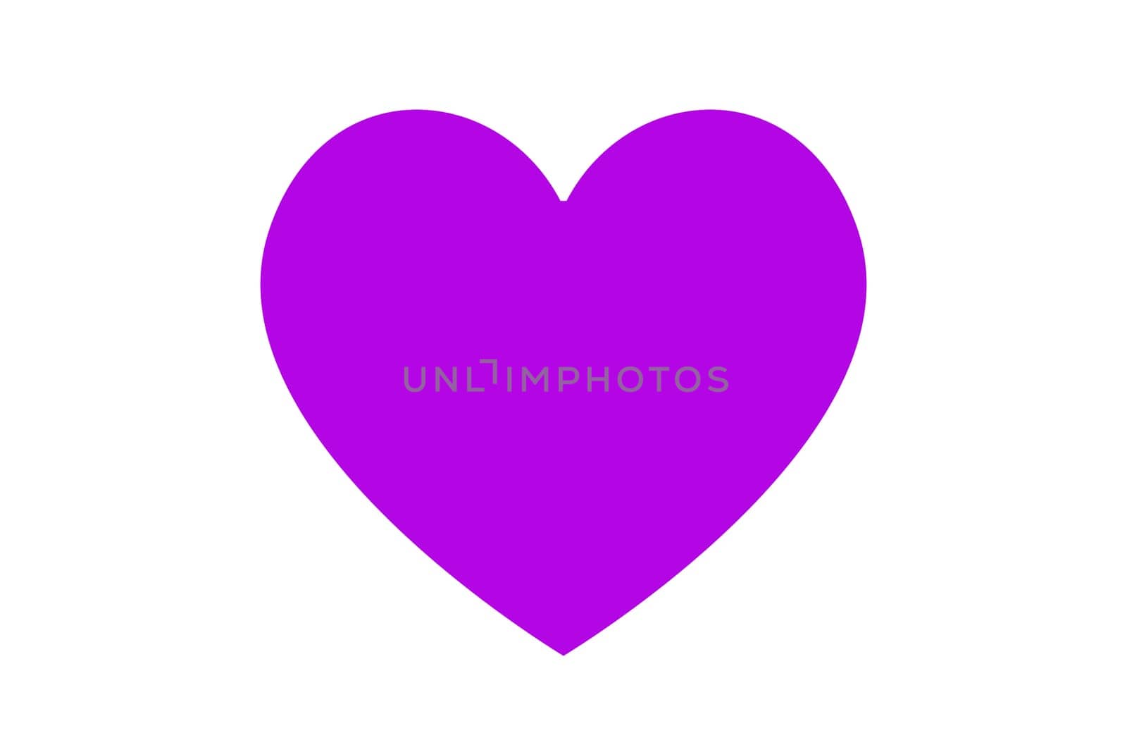 Violet heart illustration over white. Love symbol icon. Valentine's Day. Wedding.