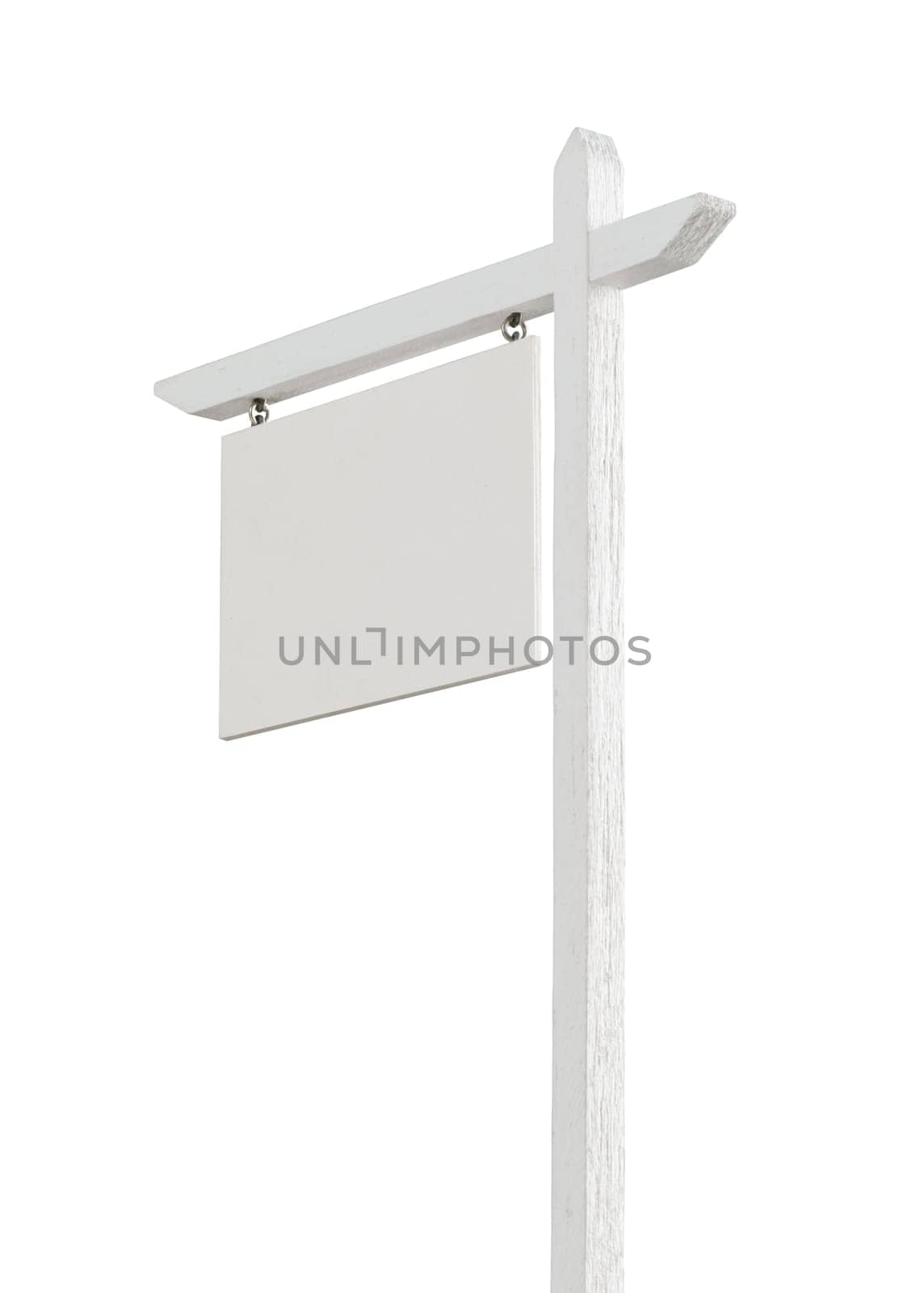 Blank Real Estate Sign Isolated on a White Background.