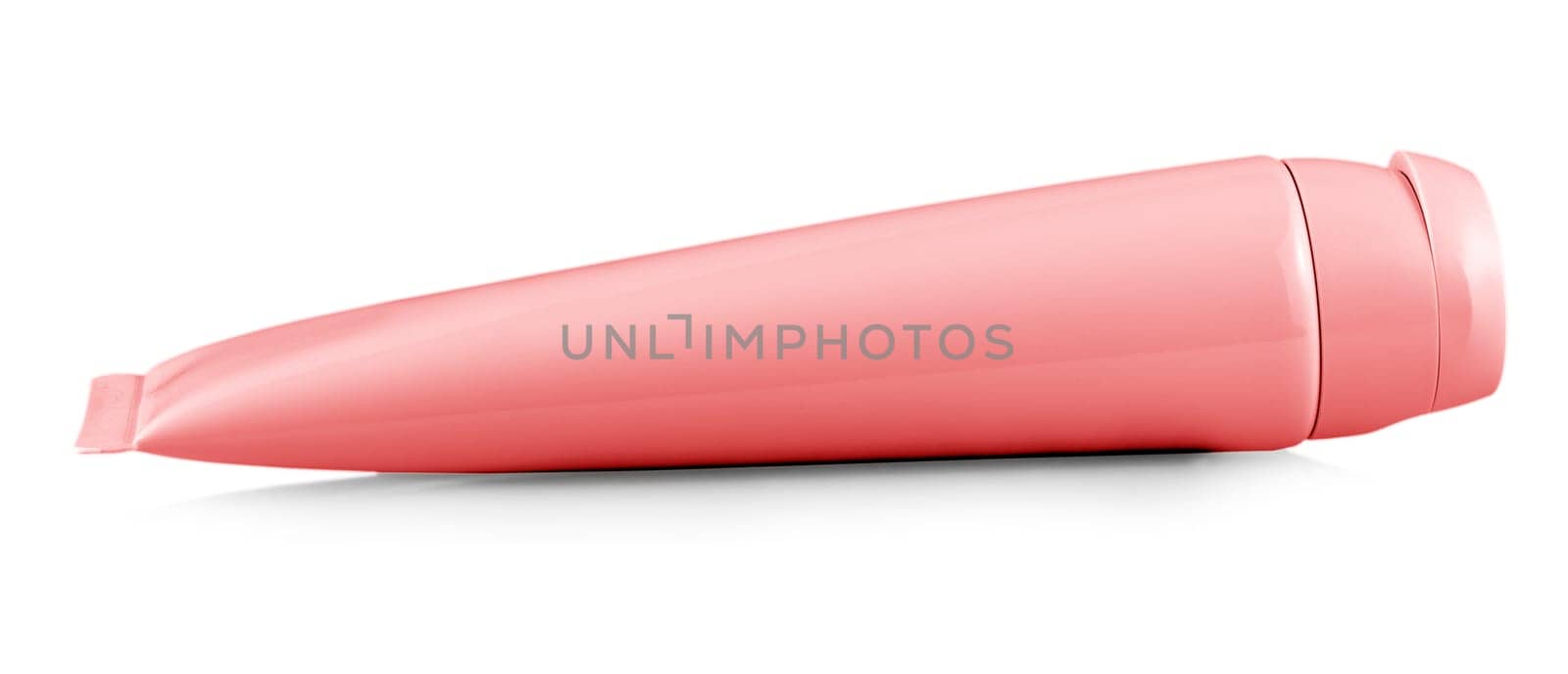 The red tube female cream isolated on white background