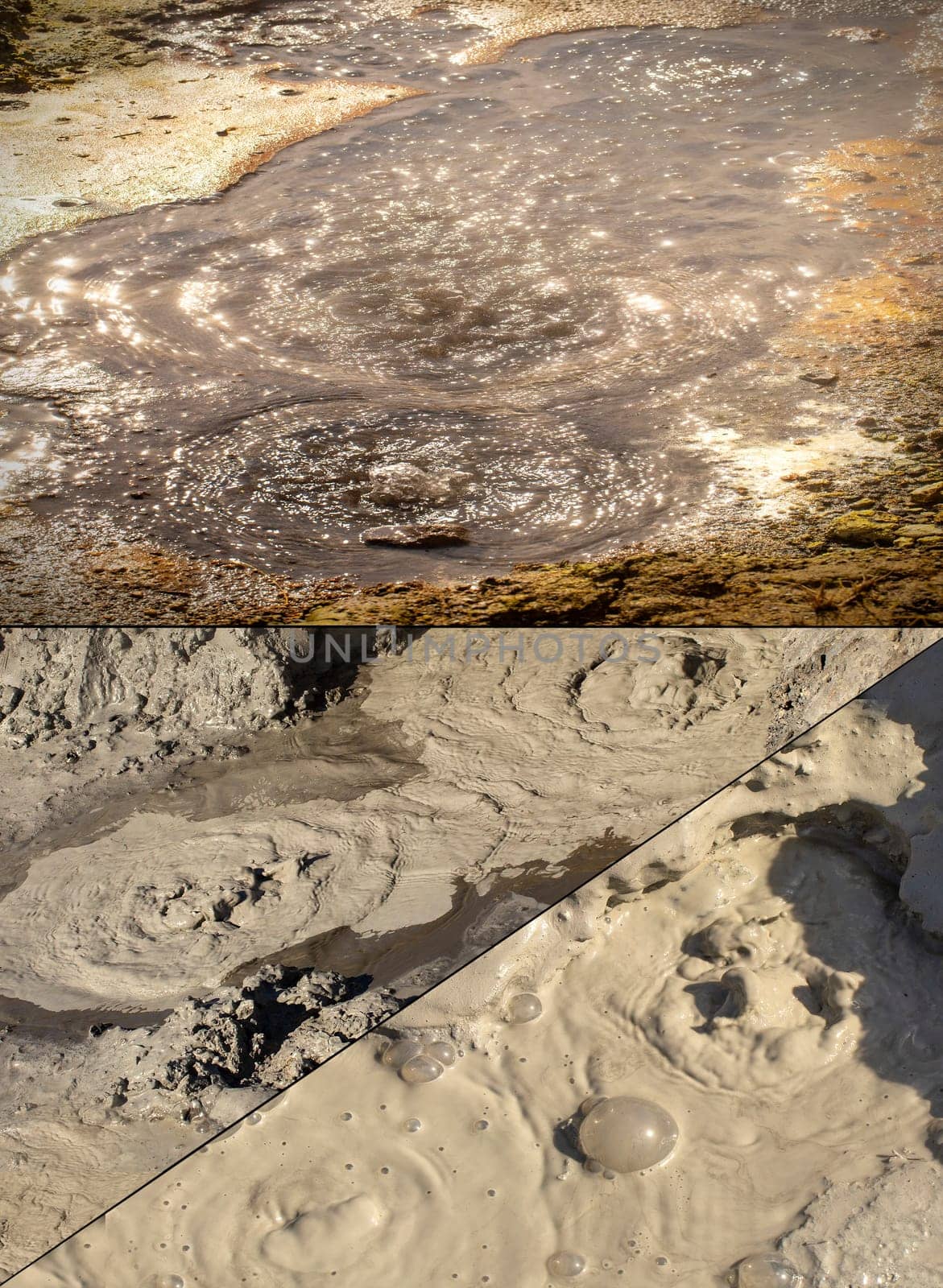Closeup of a Mud Volcano or Mud Dome on Kamchatka