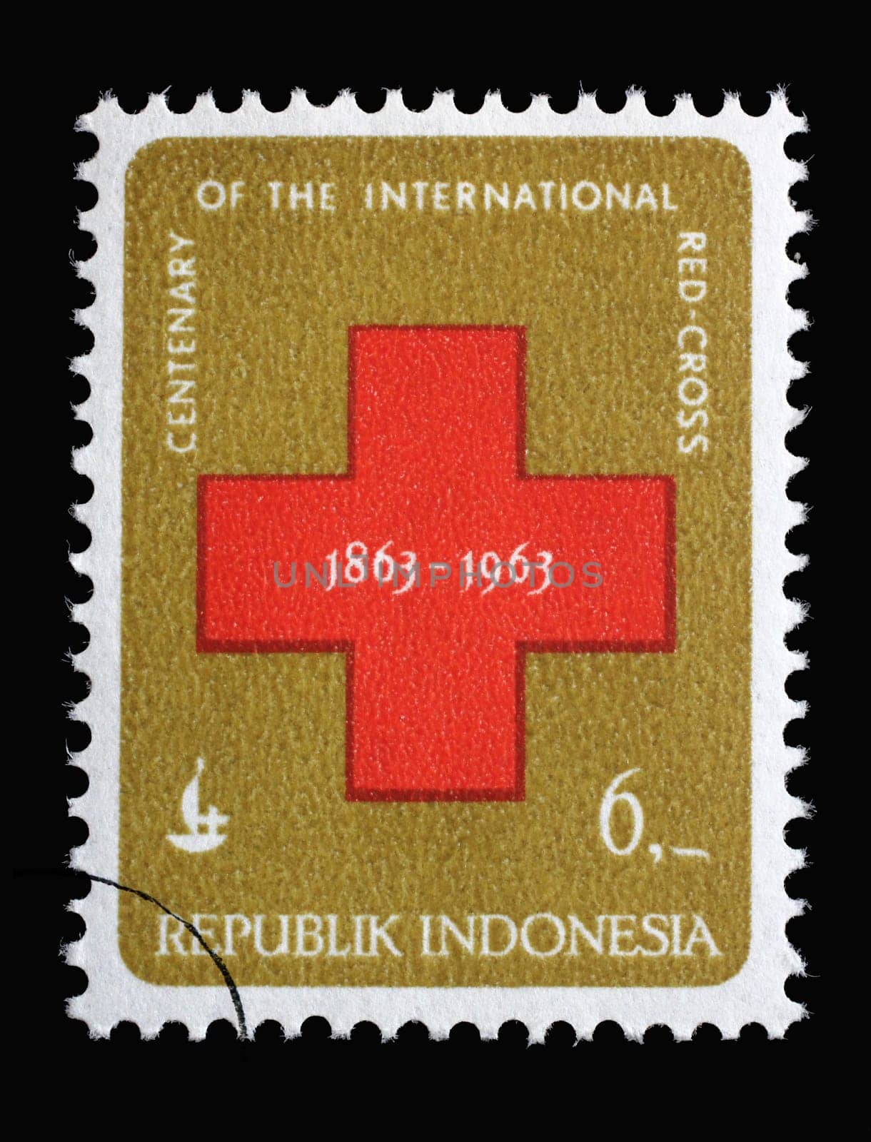 Stamp printed in Indonesia shows 100 years of the International Red Cross, series, circa 1963
