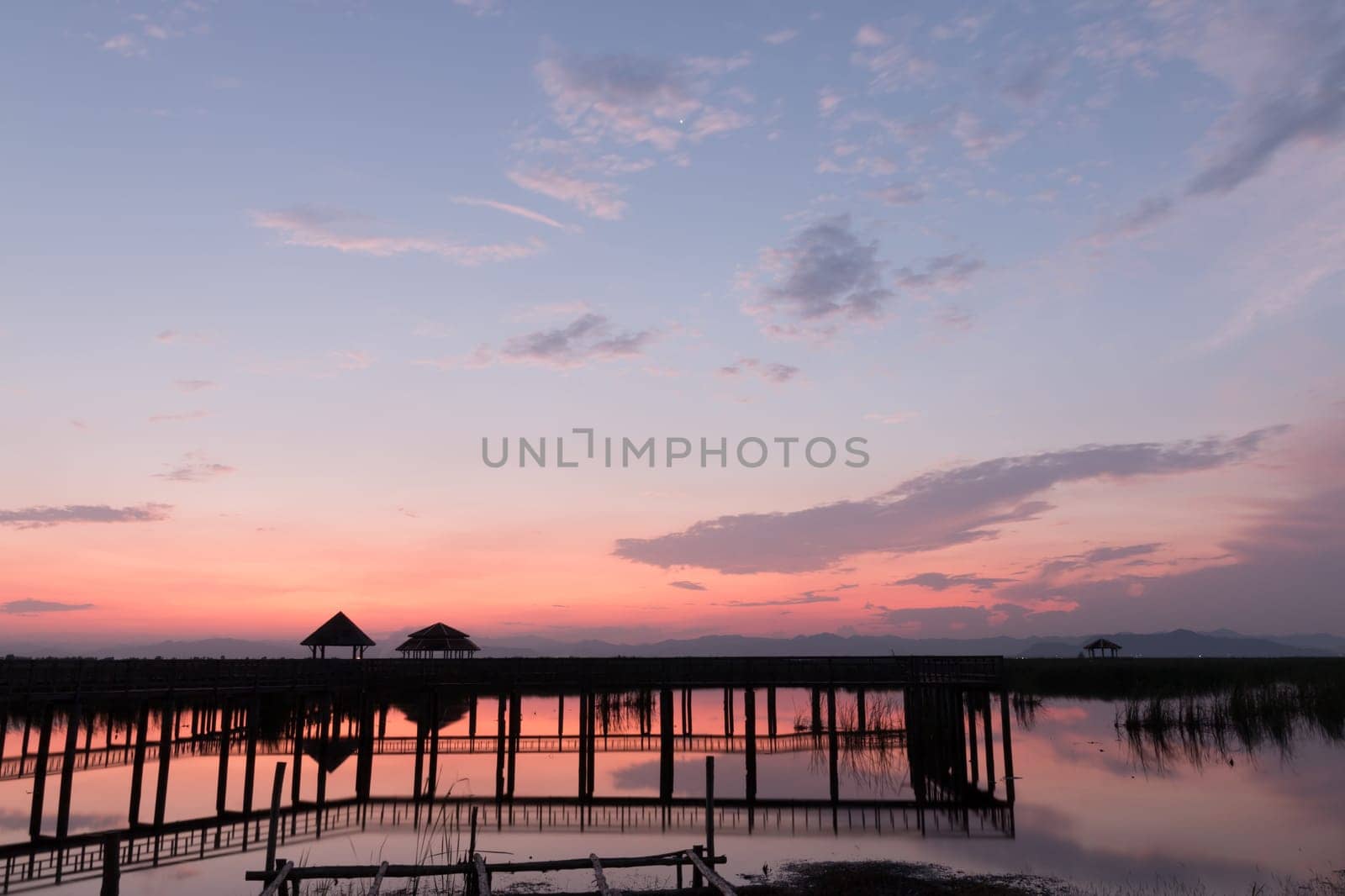 Sunset at Sam Roi Yot Freshwater Marsh National Park Khao Sam Roi Yot,Prachuap Khiri Khan, Thailand