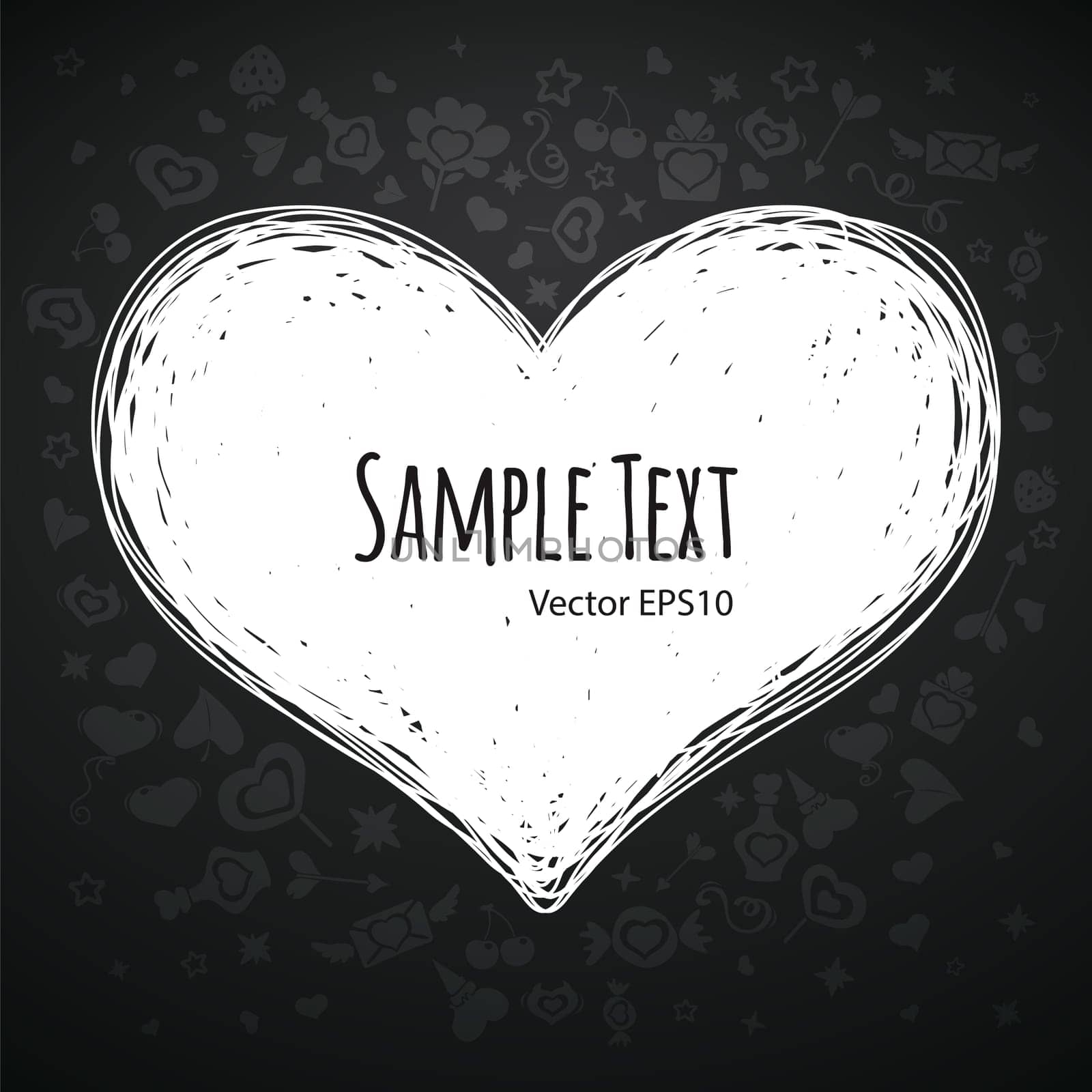 Chalk Doodle Heart Background. Clipping paths included in additional jpg format.