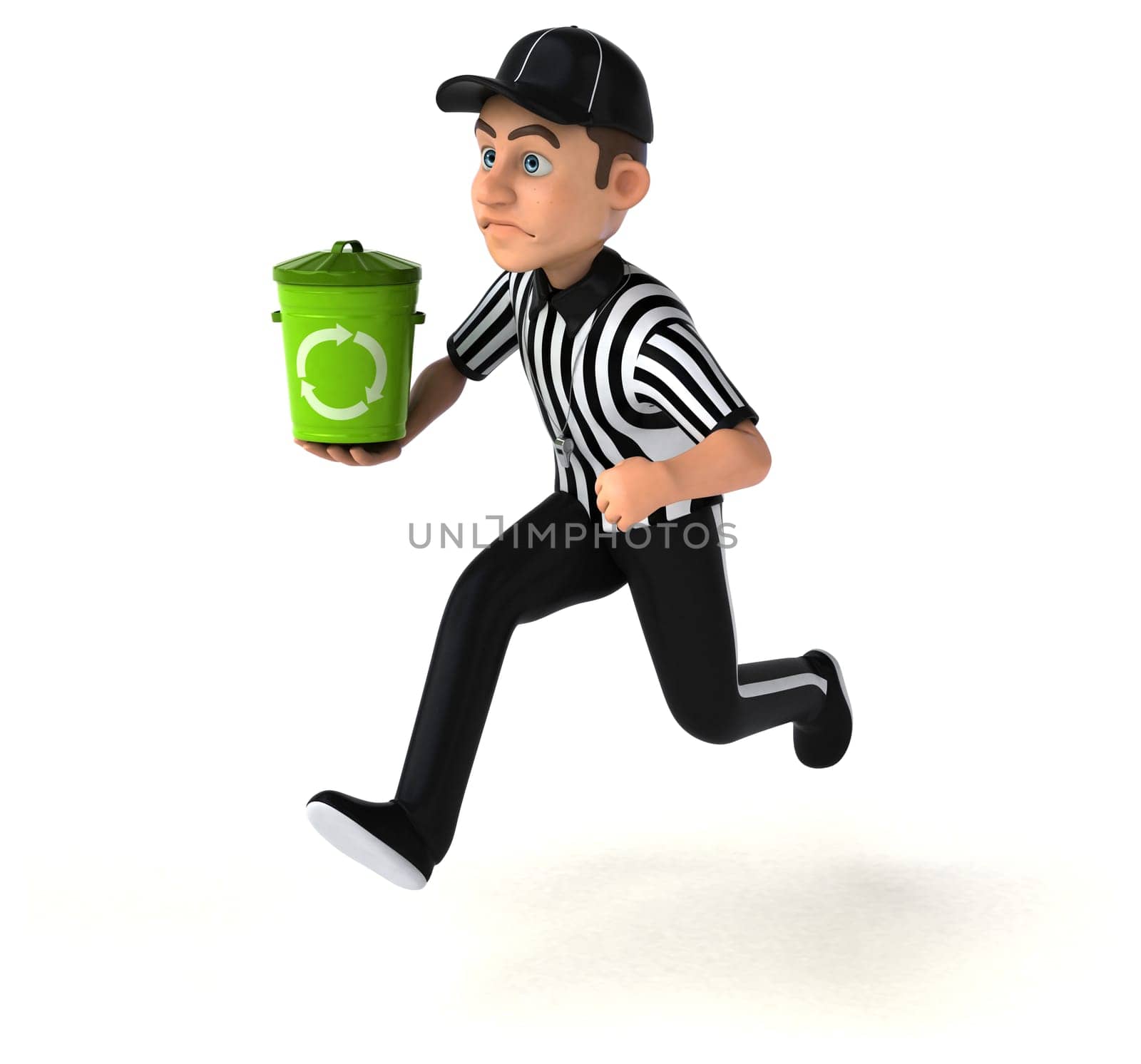 Fun 3D Illustration of an american Referee