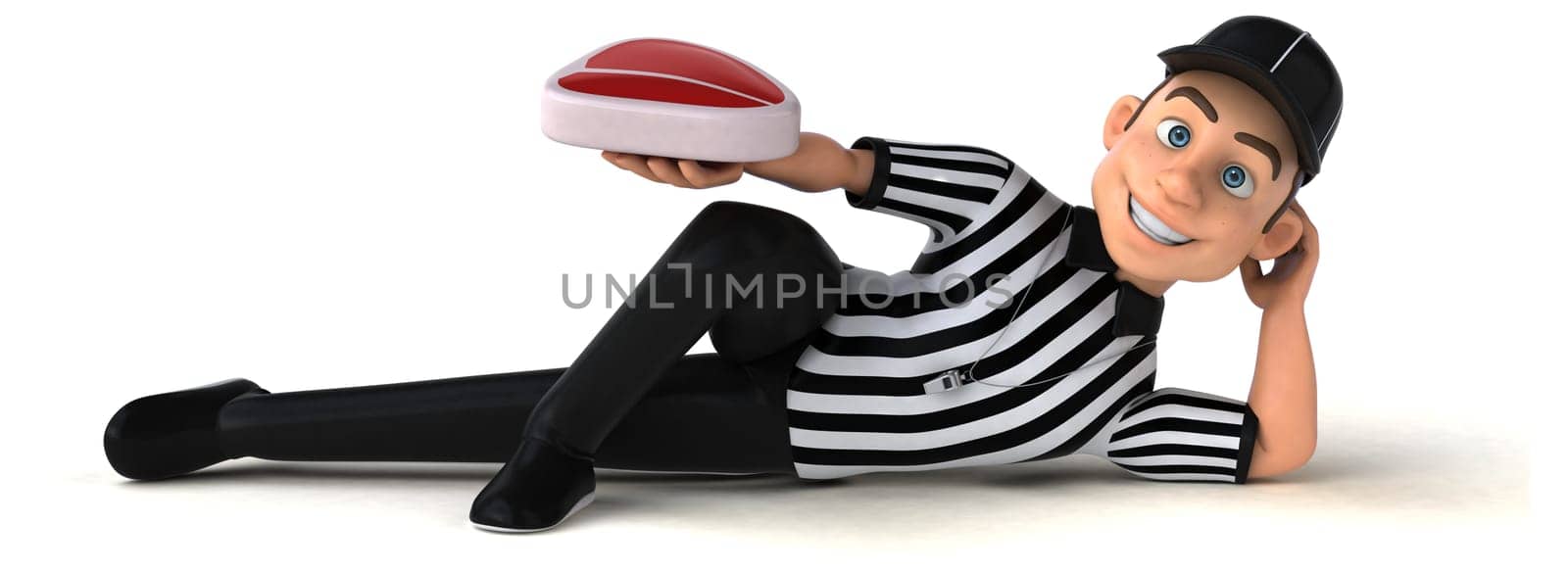 Fun 3D Illustration of an american Referee