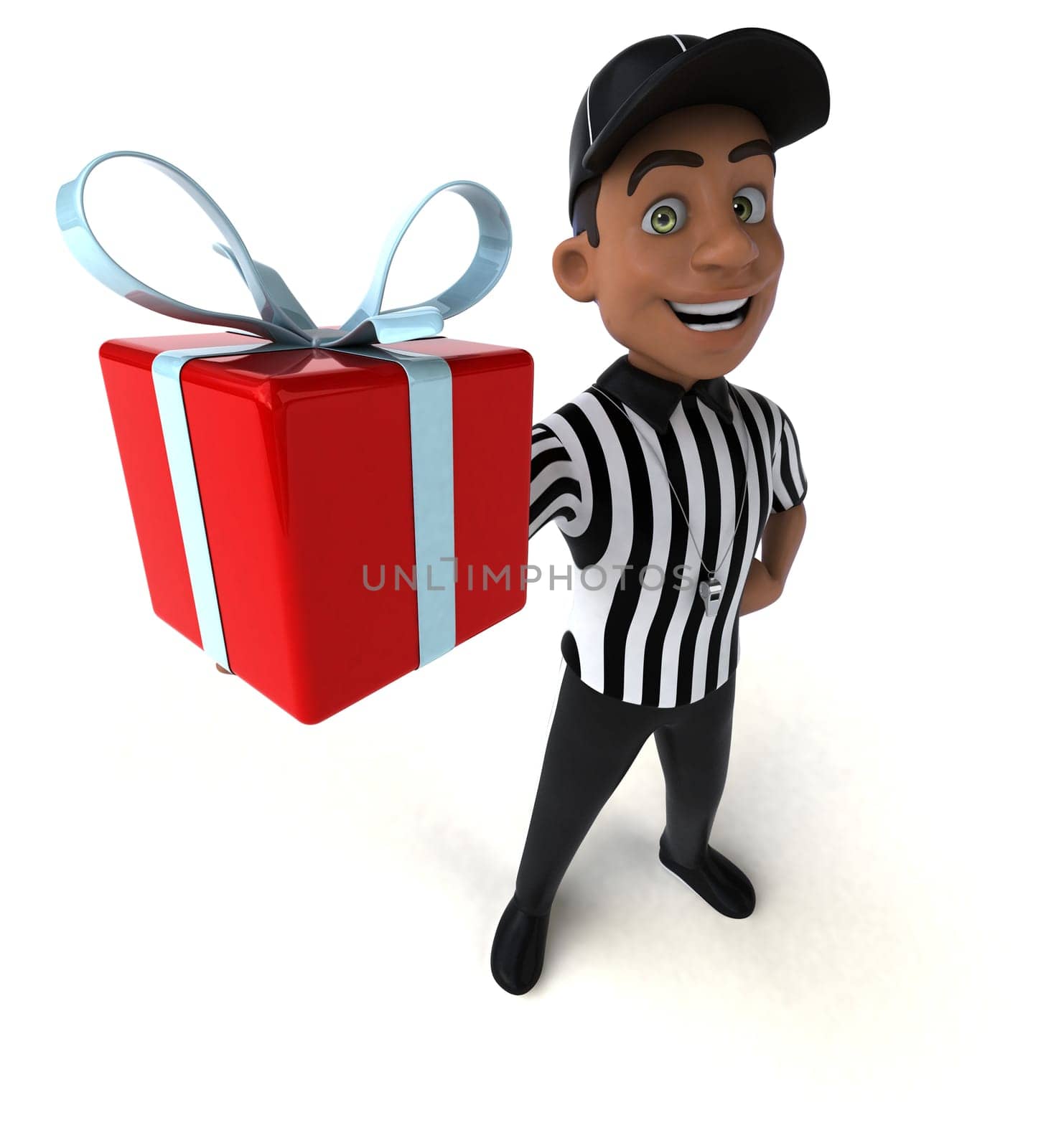 Fun 3D Illustration of an american Referee
