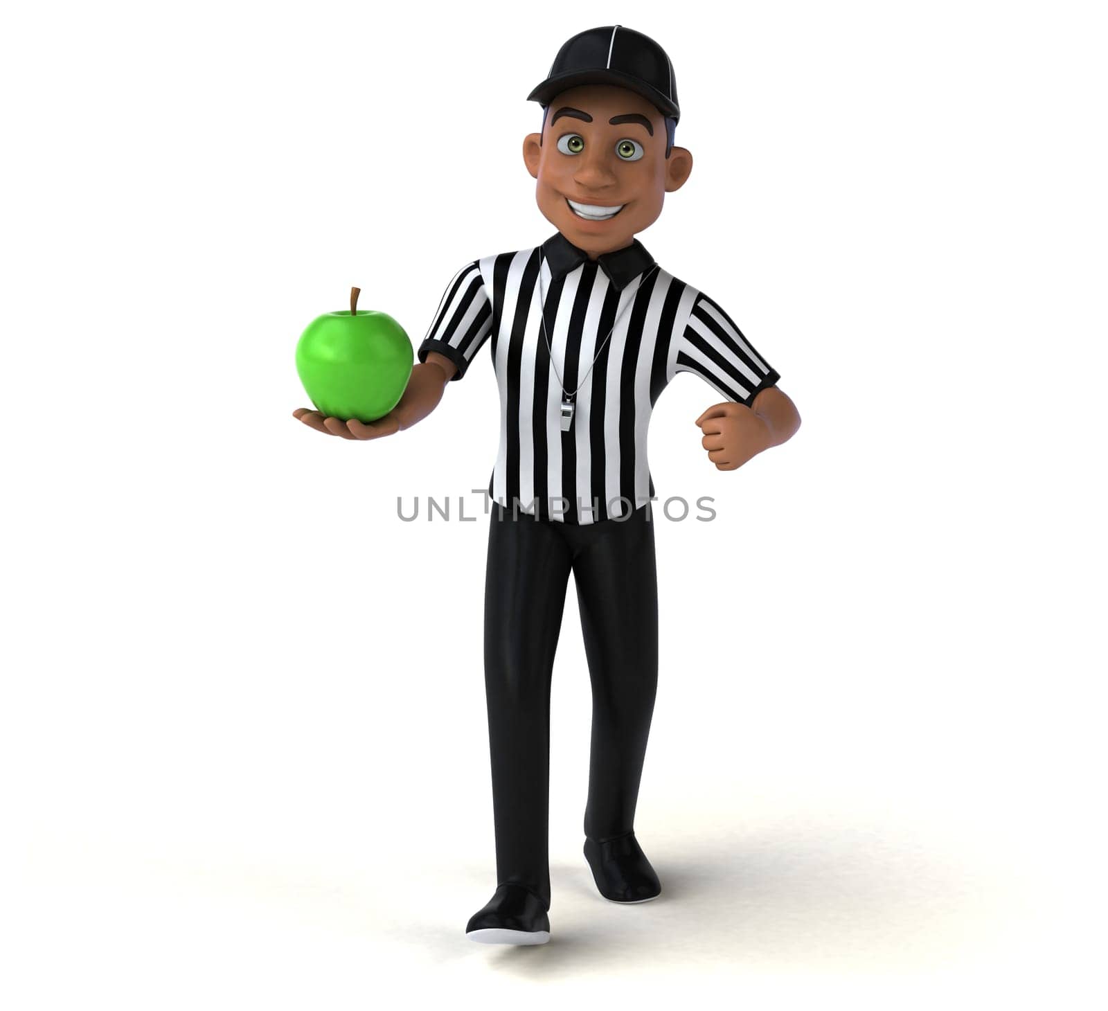 Fun 3D Illustration of an american Referee