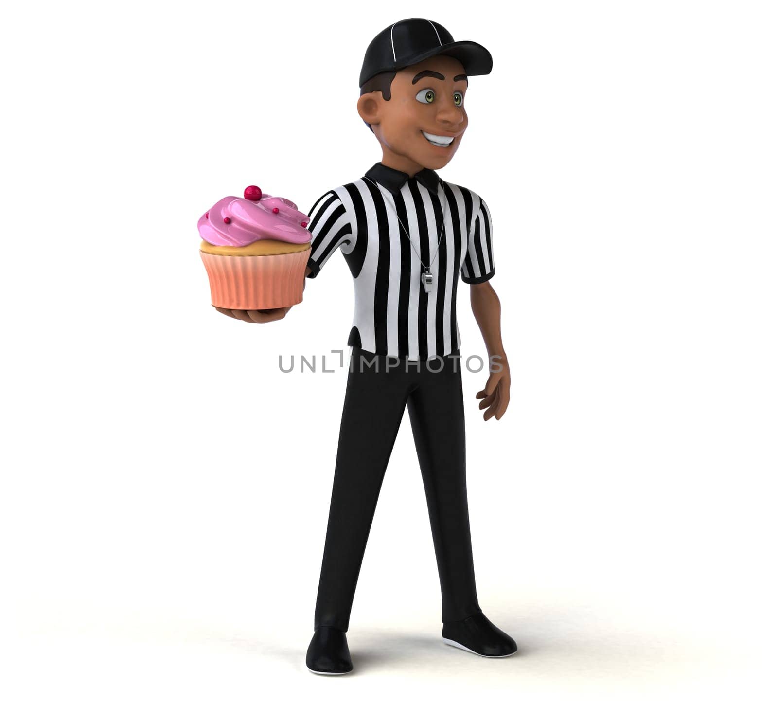 Fun 3D Illustration of an american Referee