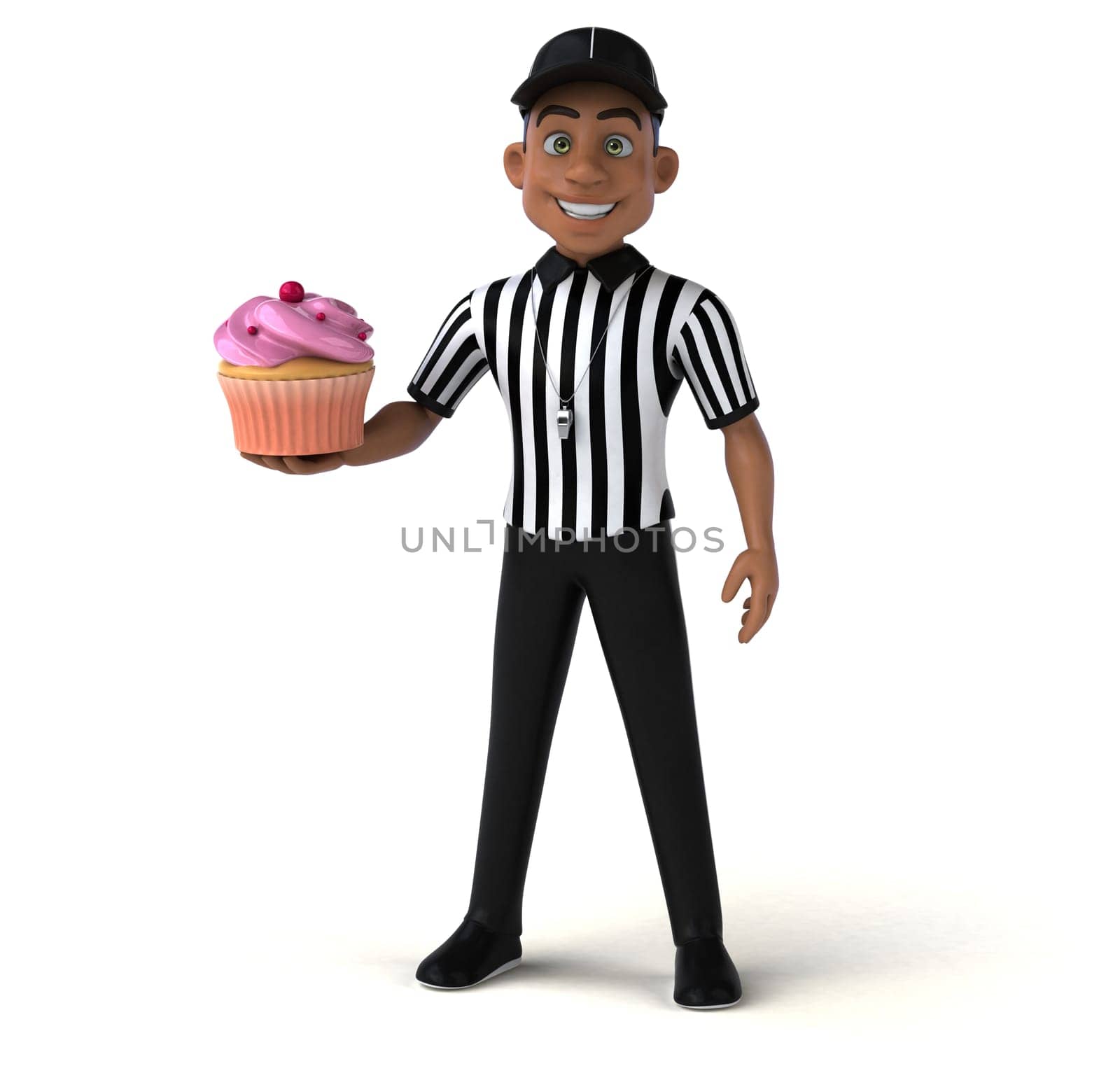 Fun 3D Illustration of an american Referee