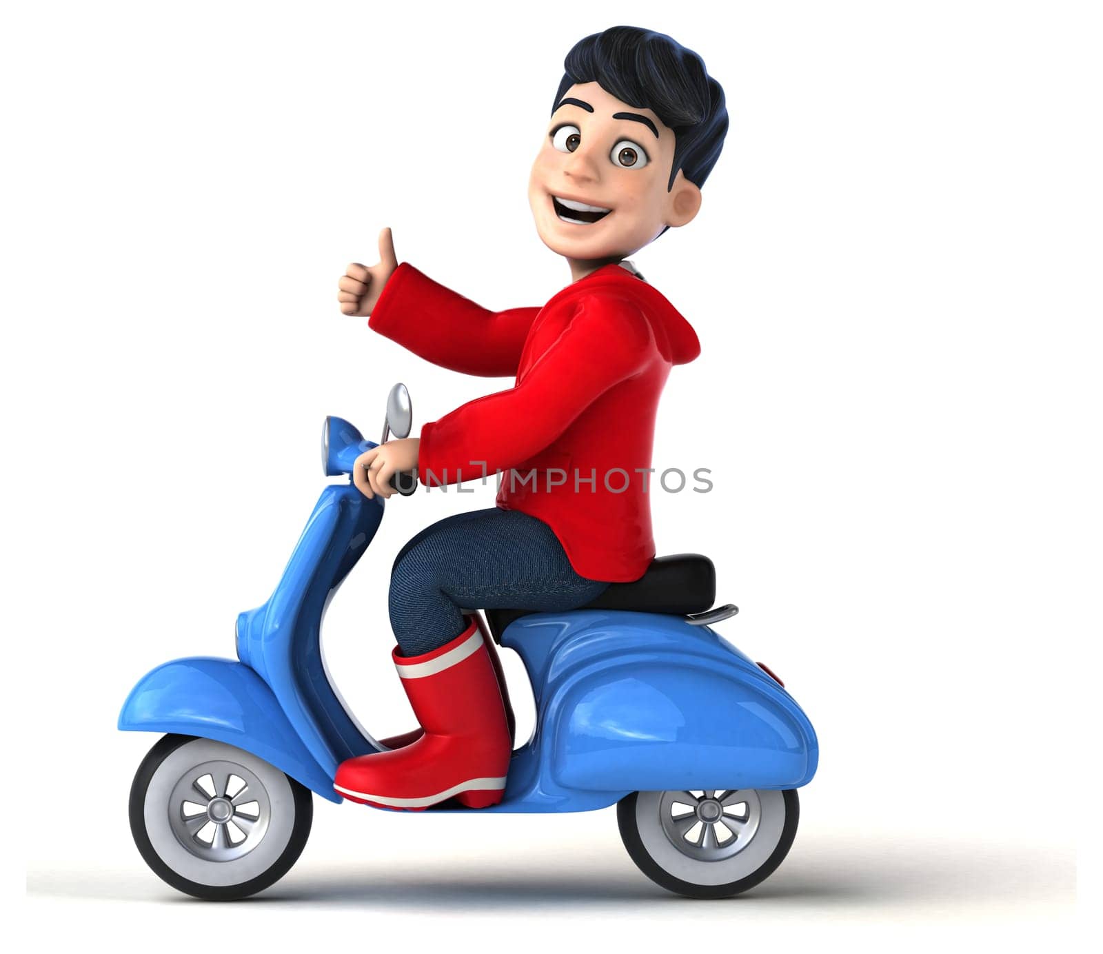 Fun 3D cartoon teenage boy