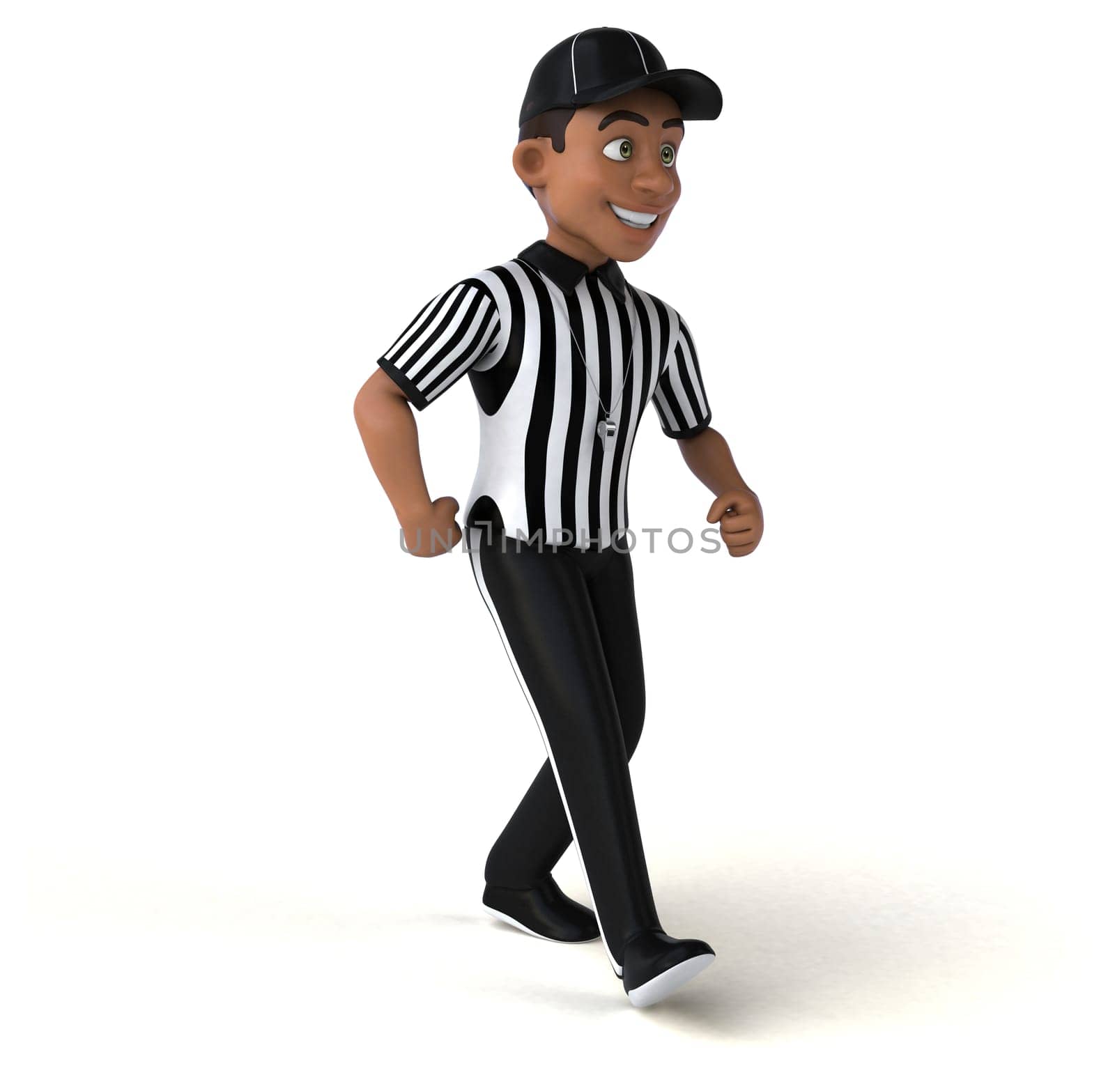 Fun 3D Illustration of an american Referee