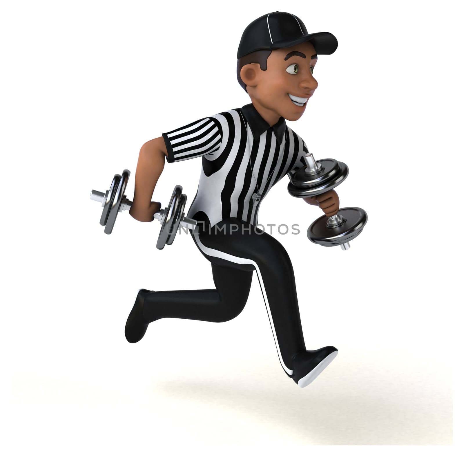 Fun 3D Illustration of an american Referee