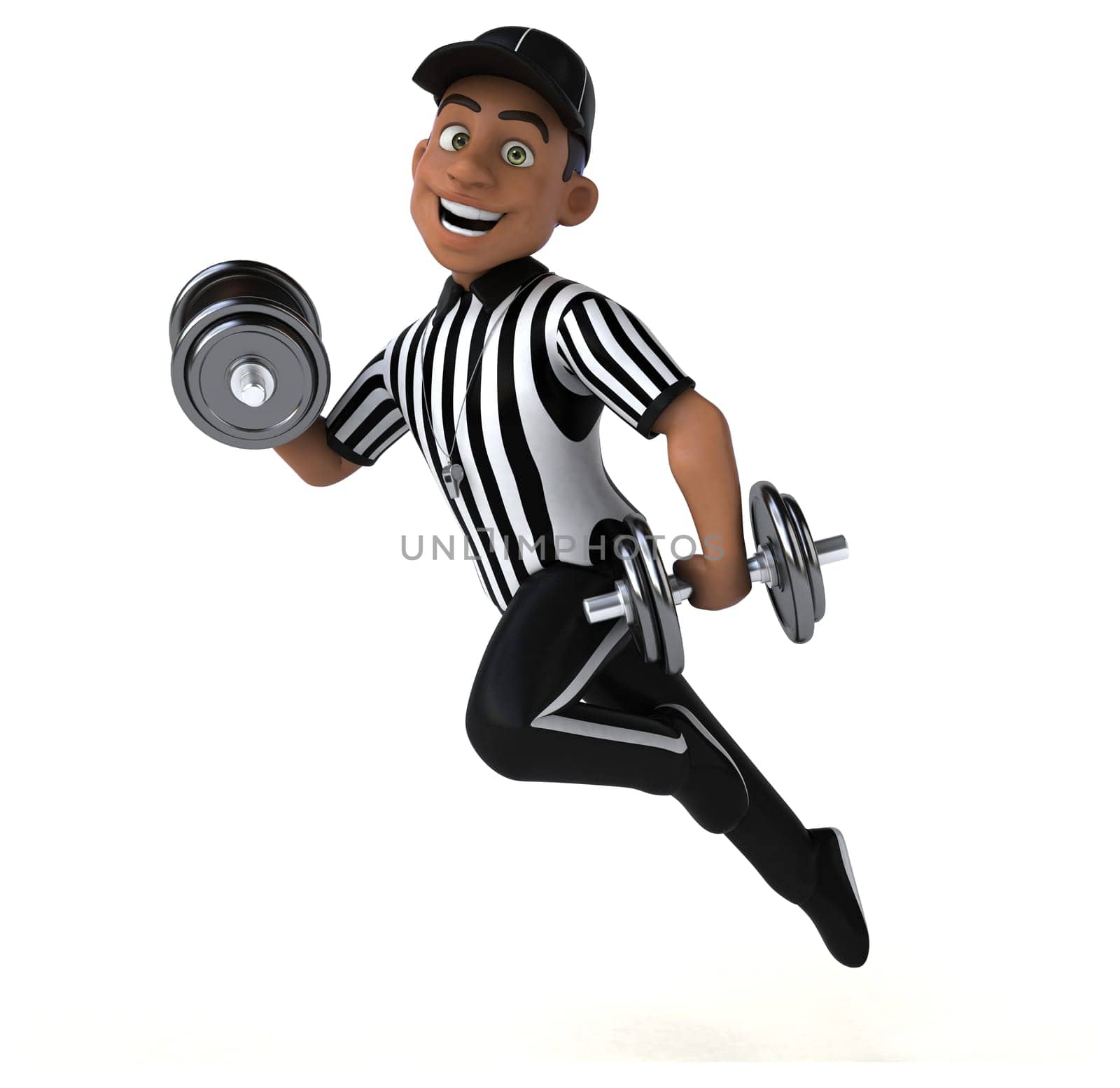 Fun 3D Illustration of an american Referee