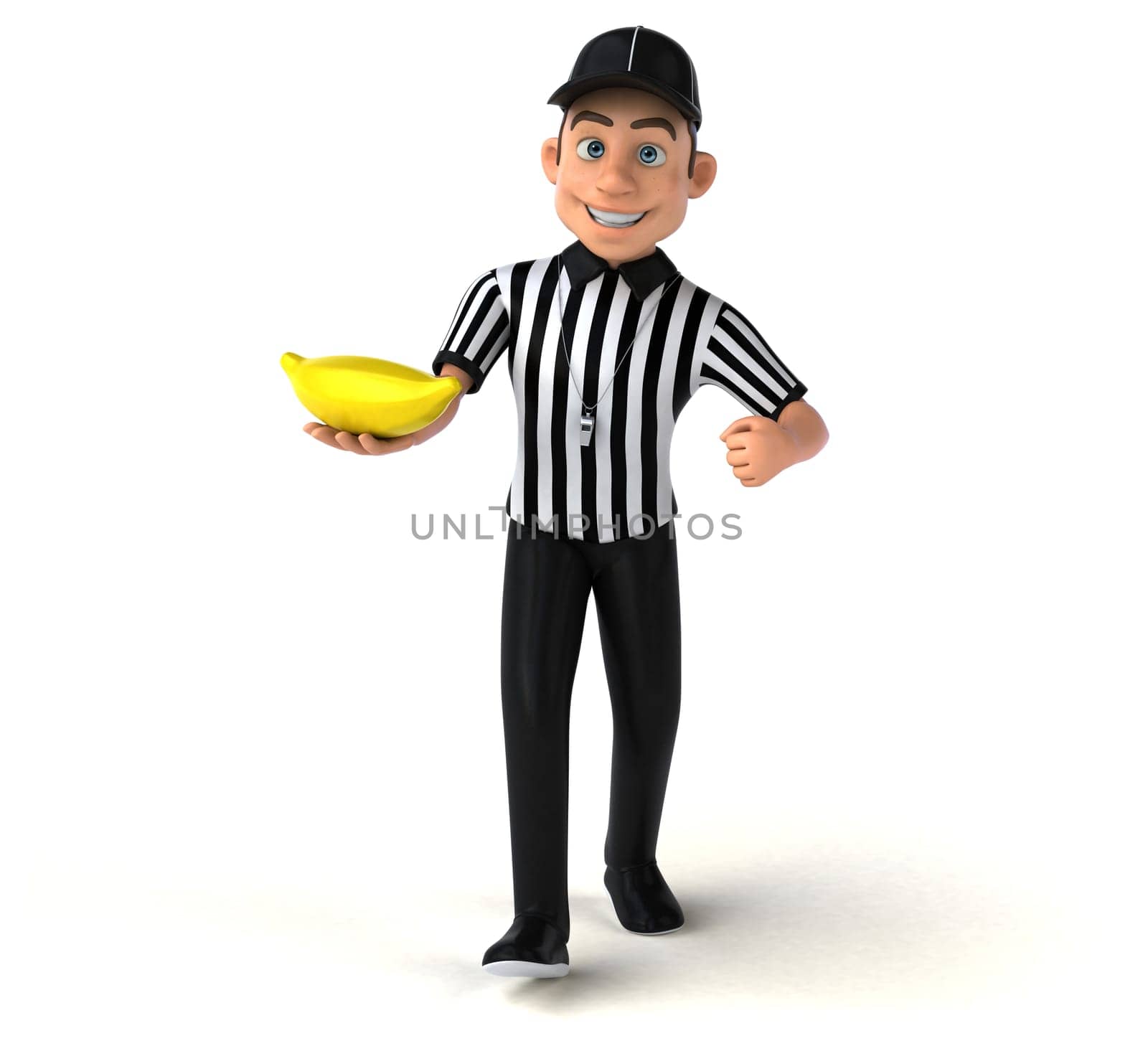 Fun 3D Illustration of an american Referee