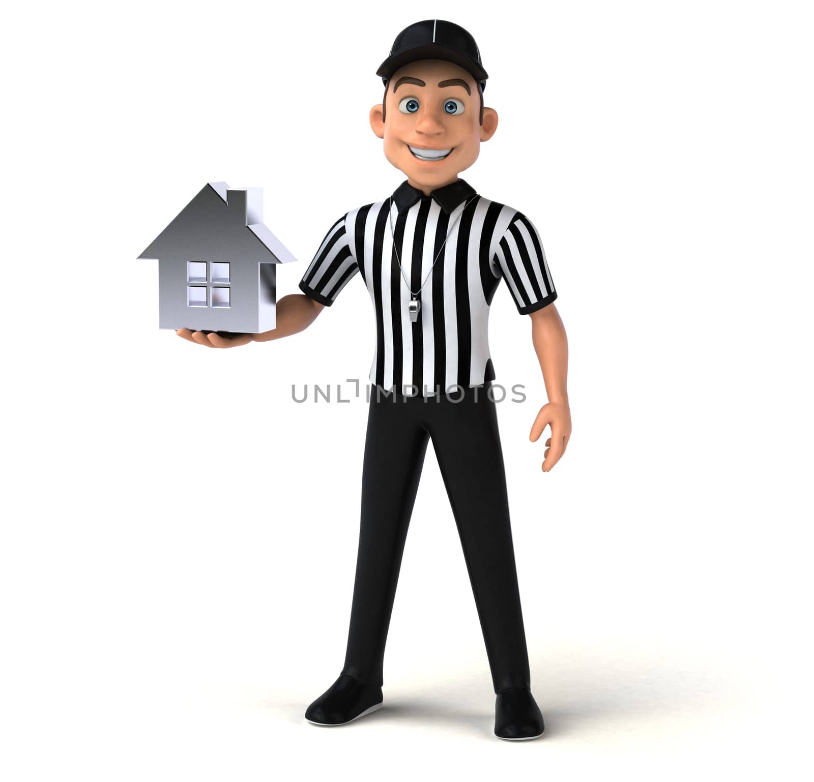 Fun 3D Illustration of an american Referee