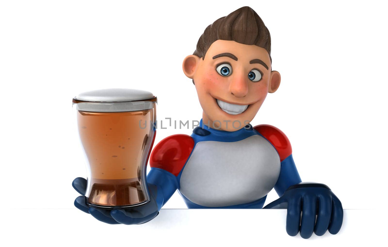 Super modern superhero - 3D Illustration
