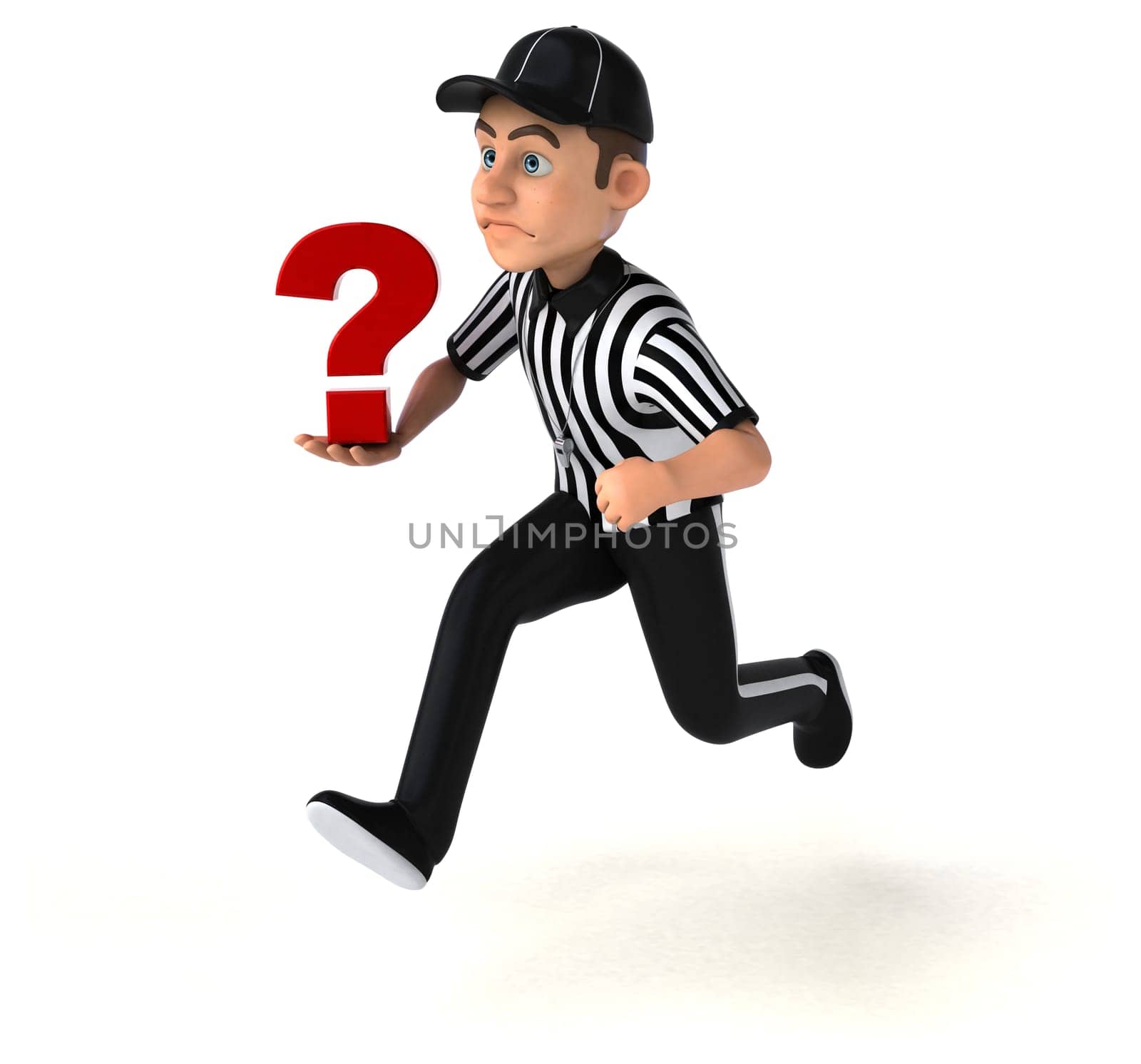 Fun 3D Illustration of an american Referee