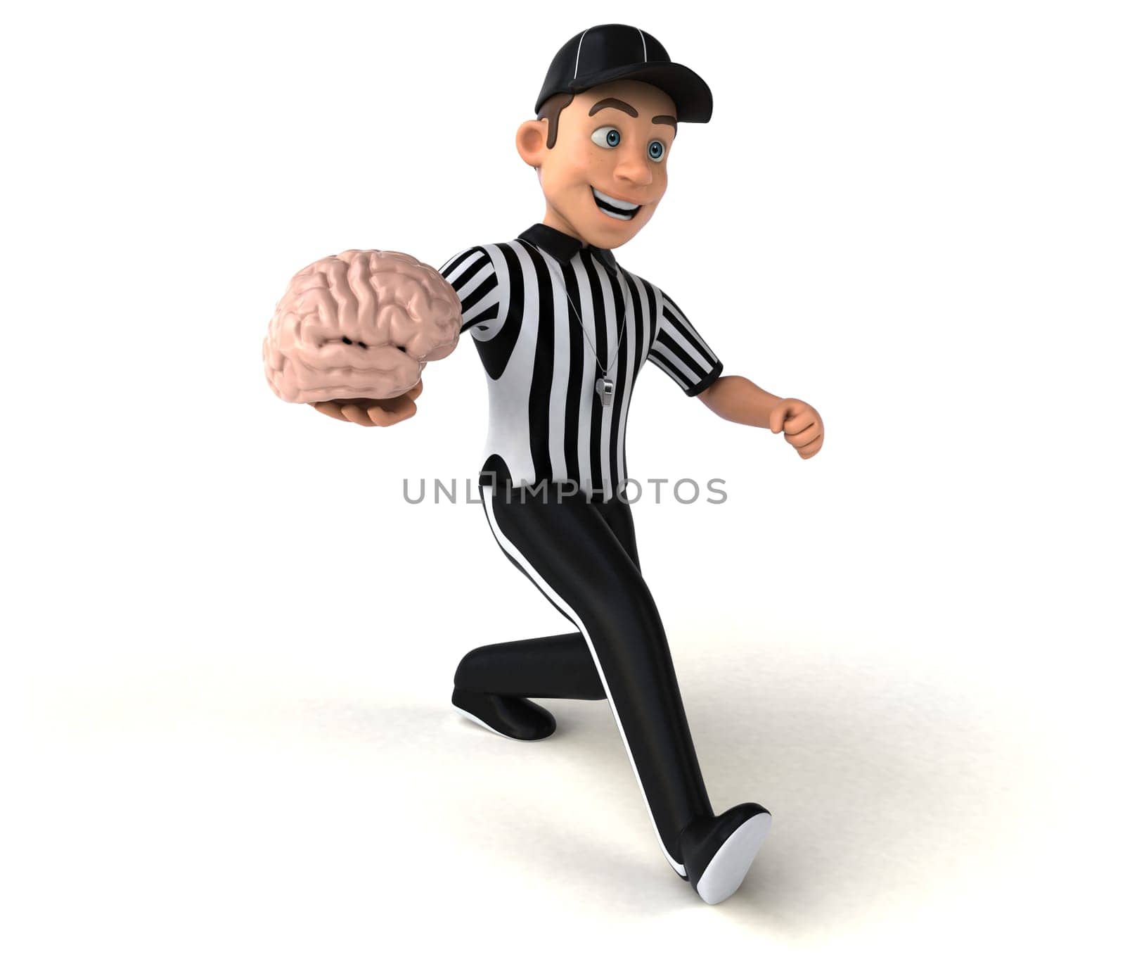 Fun 3D Illustration of an american Referee
